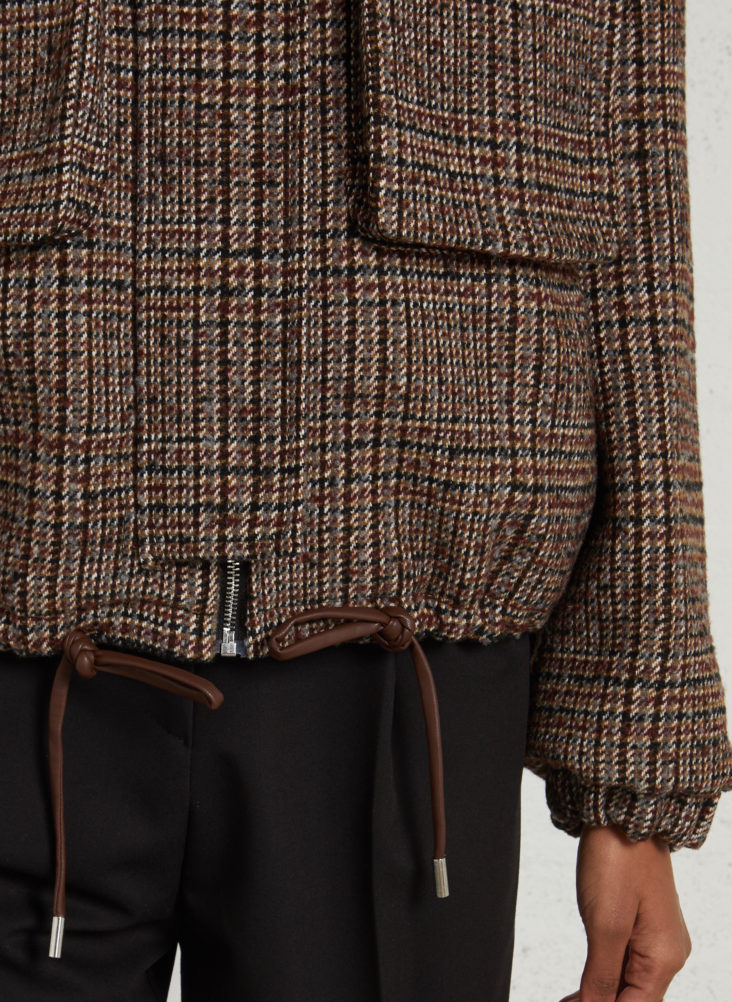 Straight-fit patterned high-neck jacket IMPERIAL Beige