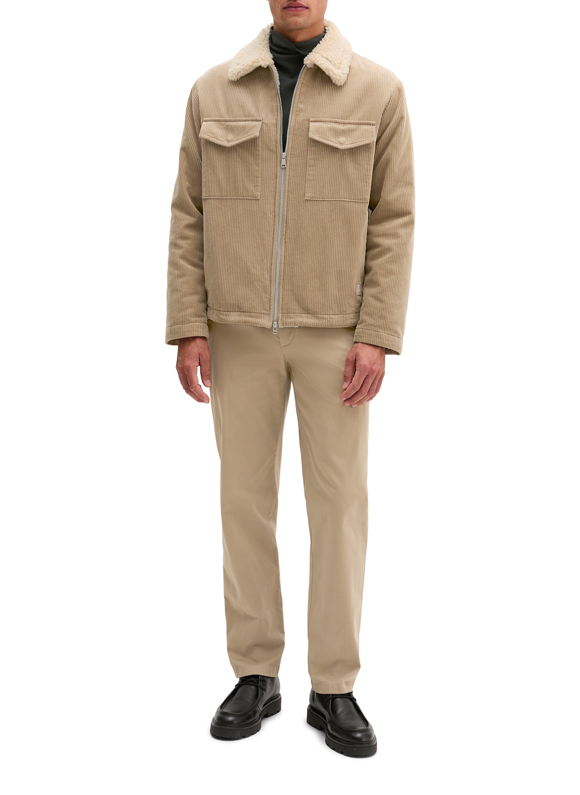 Katoenen jasje met reverskraag MARC O'POLO Beige