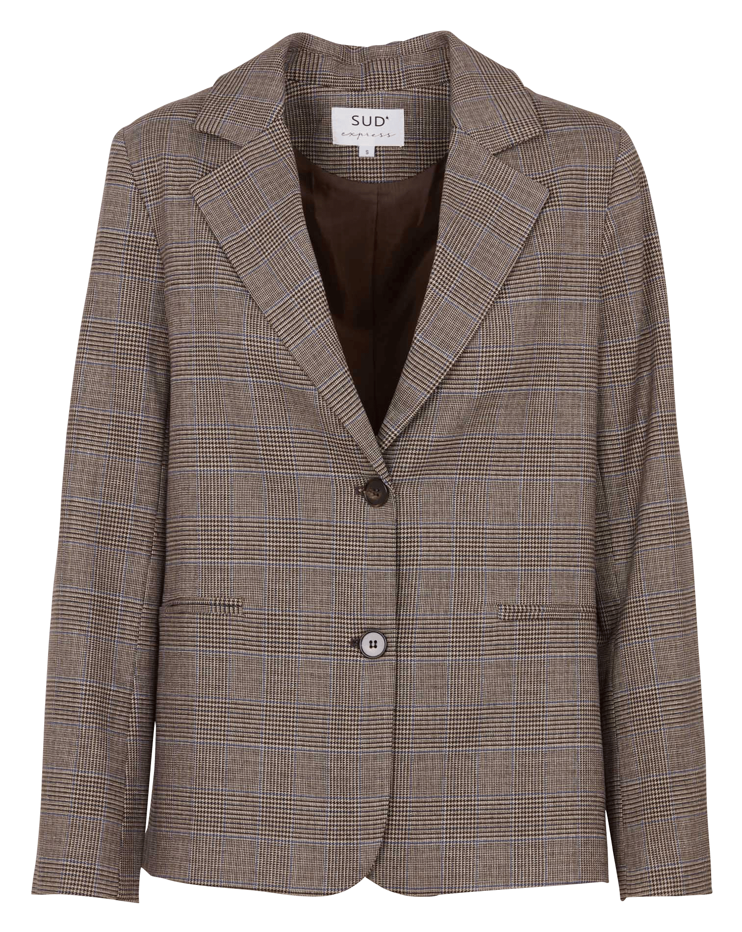 Kariertes Knopfjacke SUD EXPRESS Braun