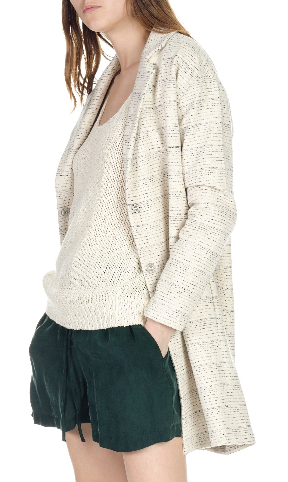 Qoeil striped cotton coat SWILDENS Blue