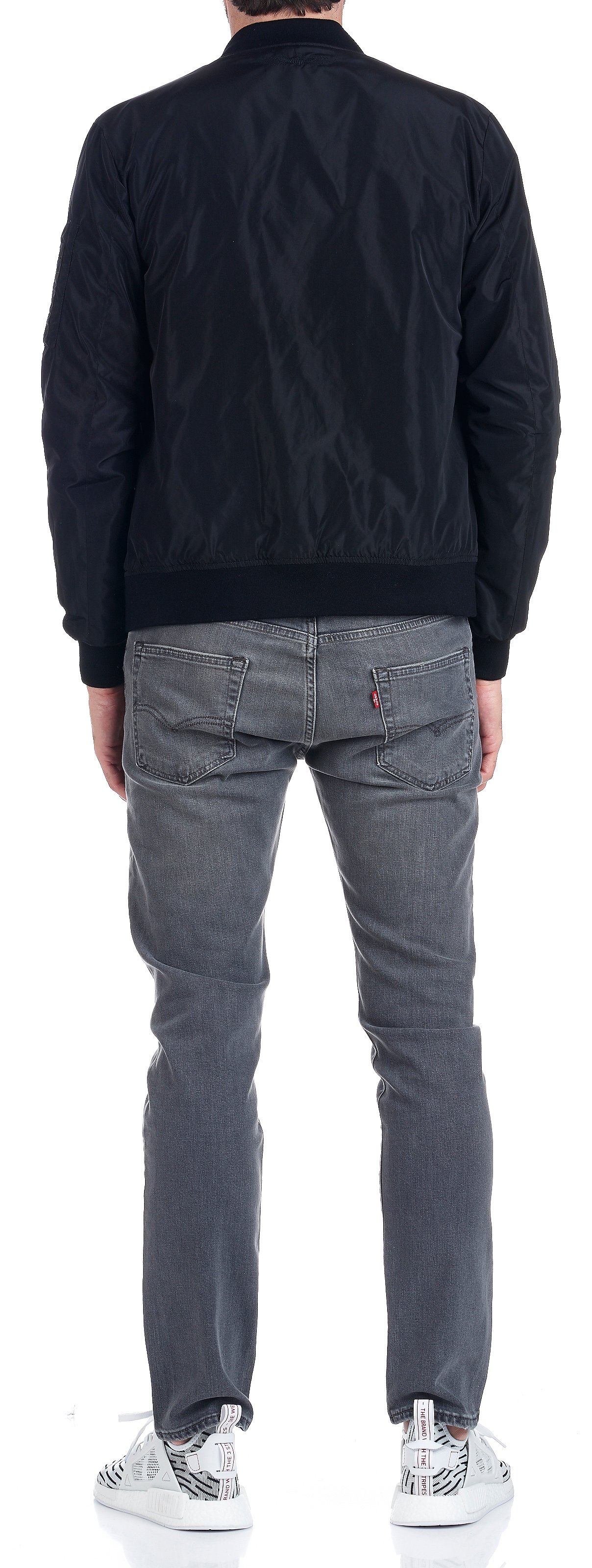 Veste zippée droite unie BOMBERS ORIGINAL Noir