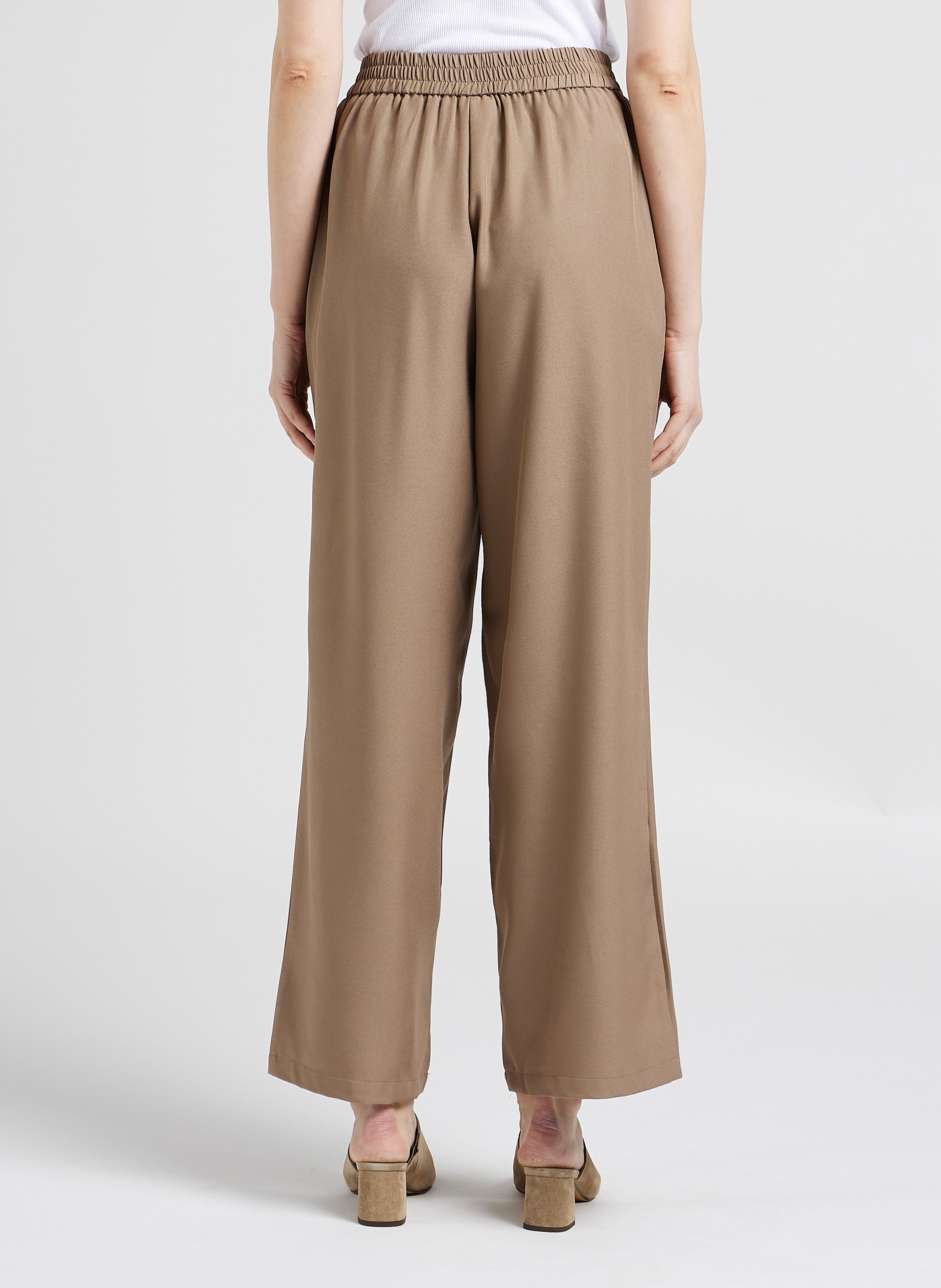 High-waisted wide-leg pants VILA Brown