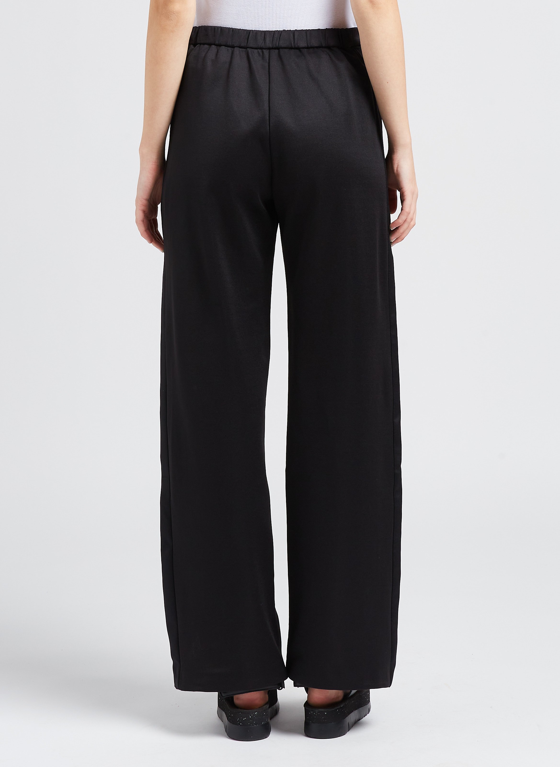 Wijde broek van jersey Zwart