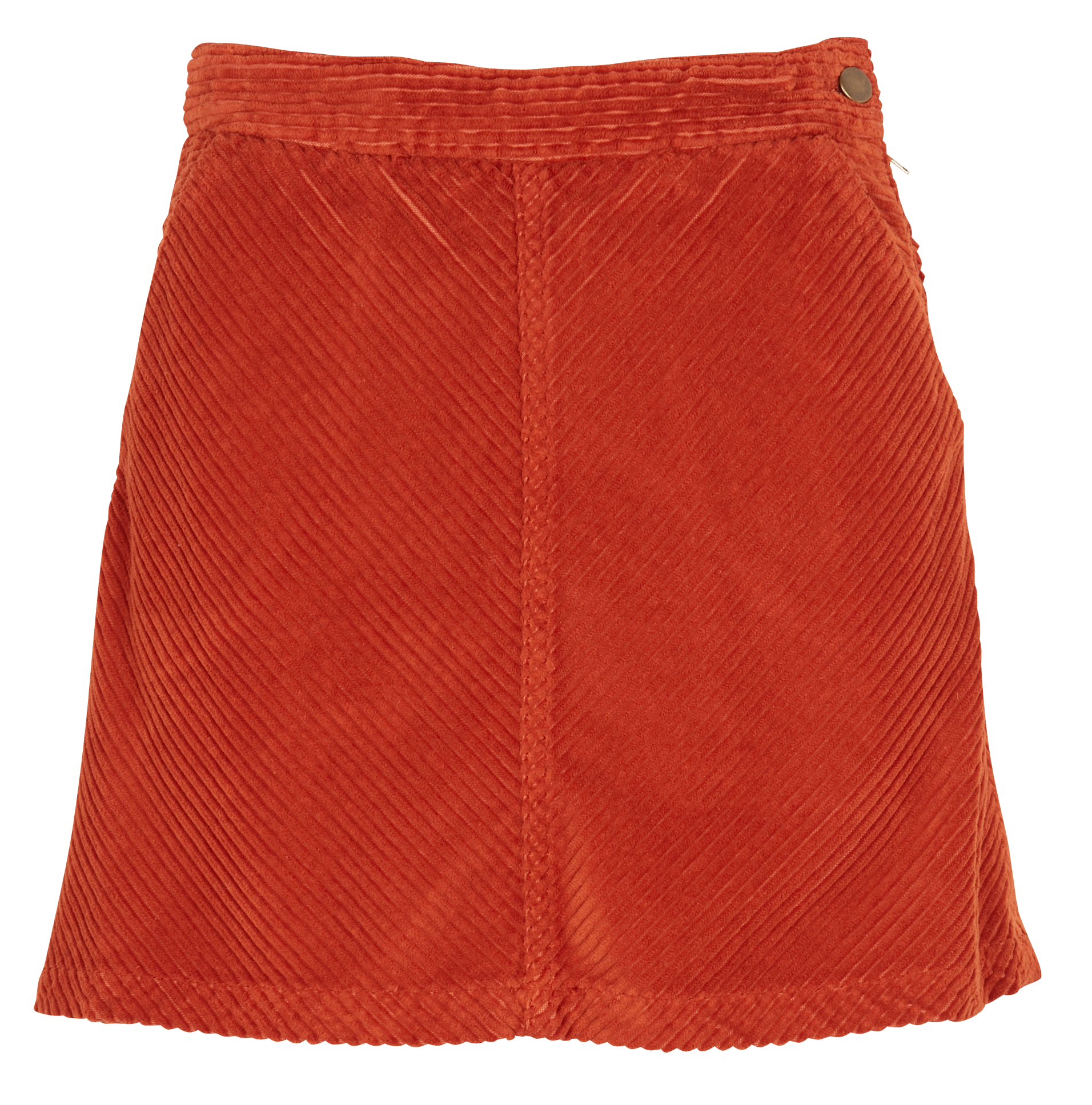 High-waisted straight cotton-blend skirt SOI PARIS Orange