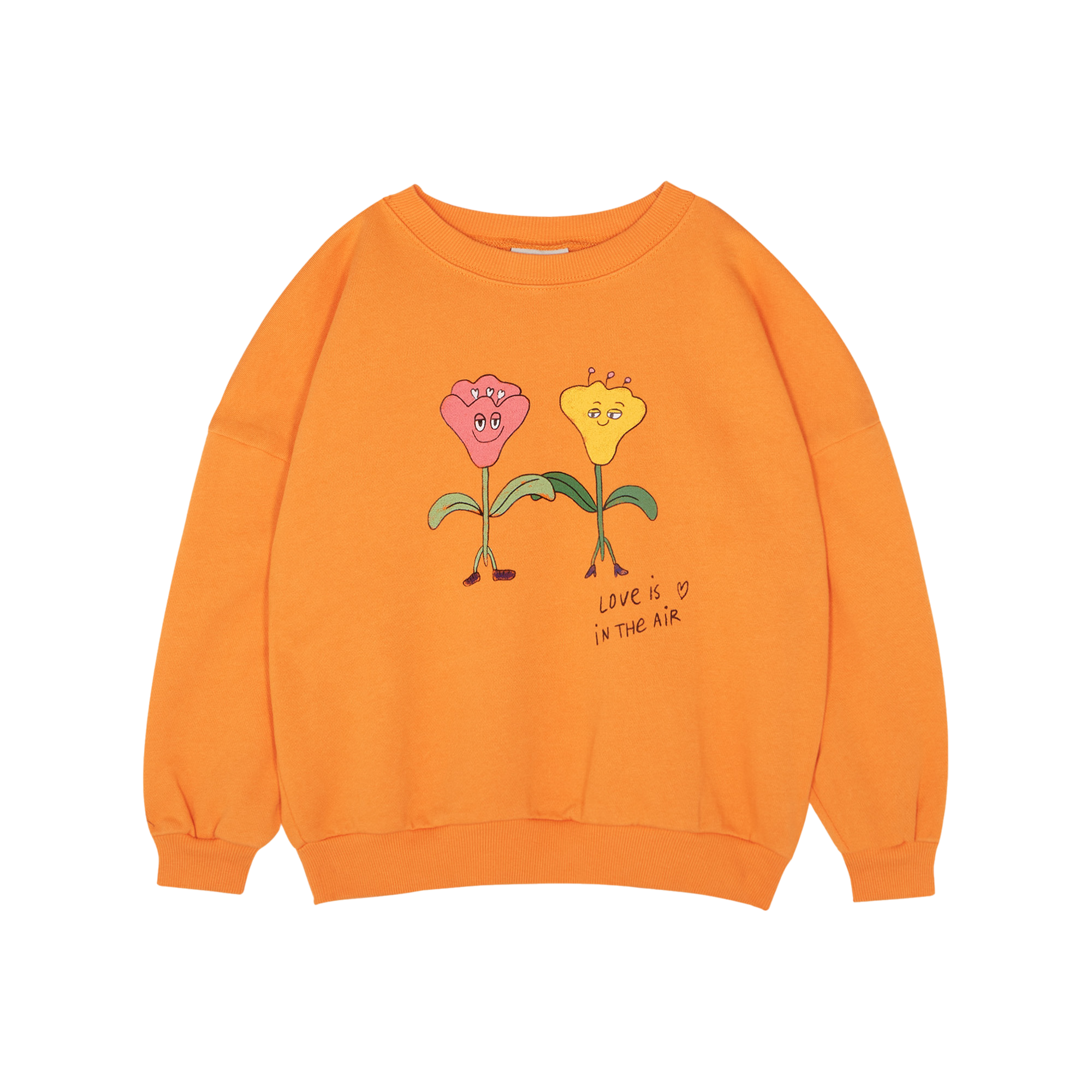 Loose-fit round-neck printed organic cotton sweatshirt THE CAMPAMENTO Orange