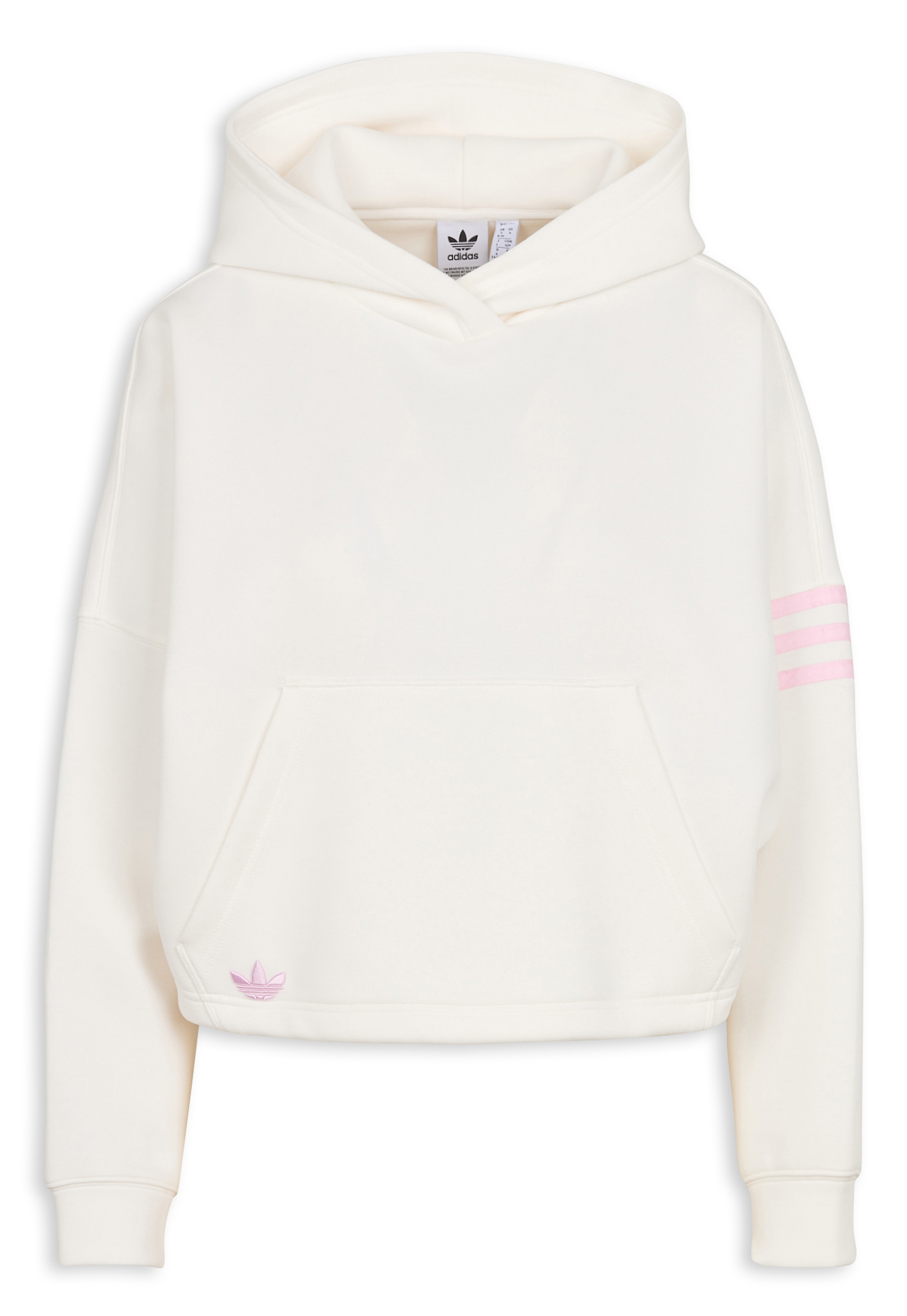Sweat à capuche ample en coton mélangé ADIDAS Blanc