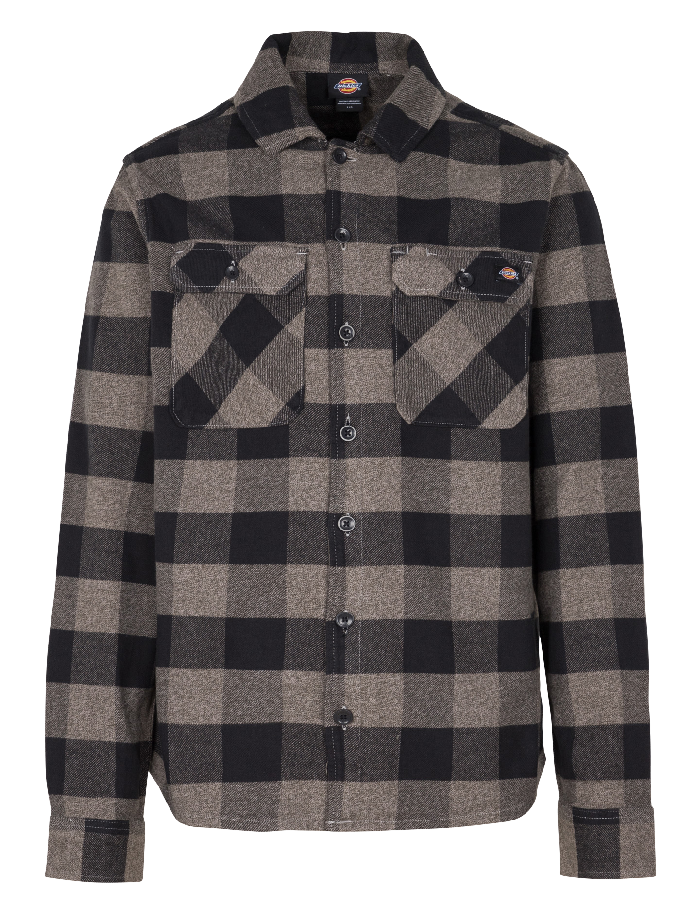 Straight printed cotton shirt with classic collar DICKIES Grey