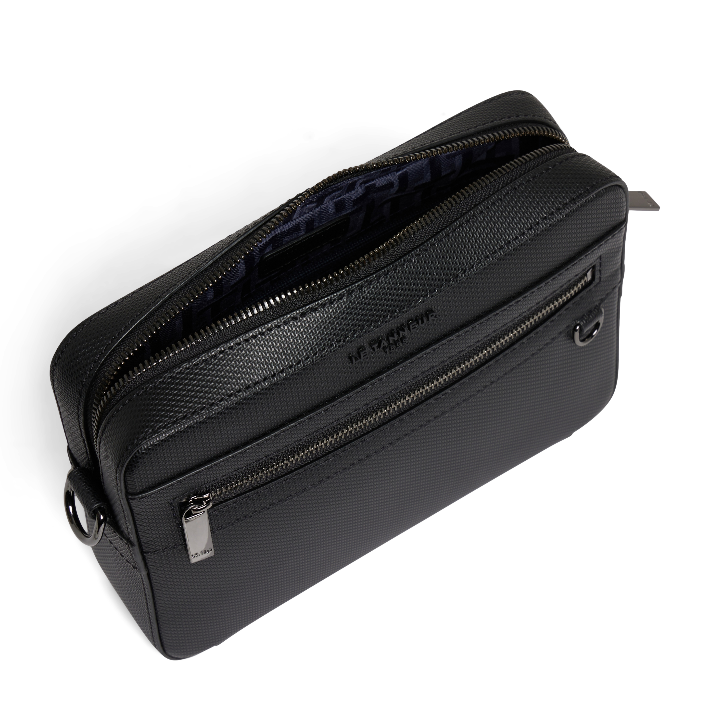 Kleine, leren schoudertas LE TANNEUR Zwart