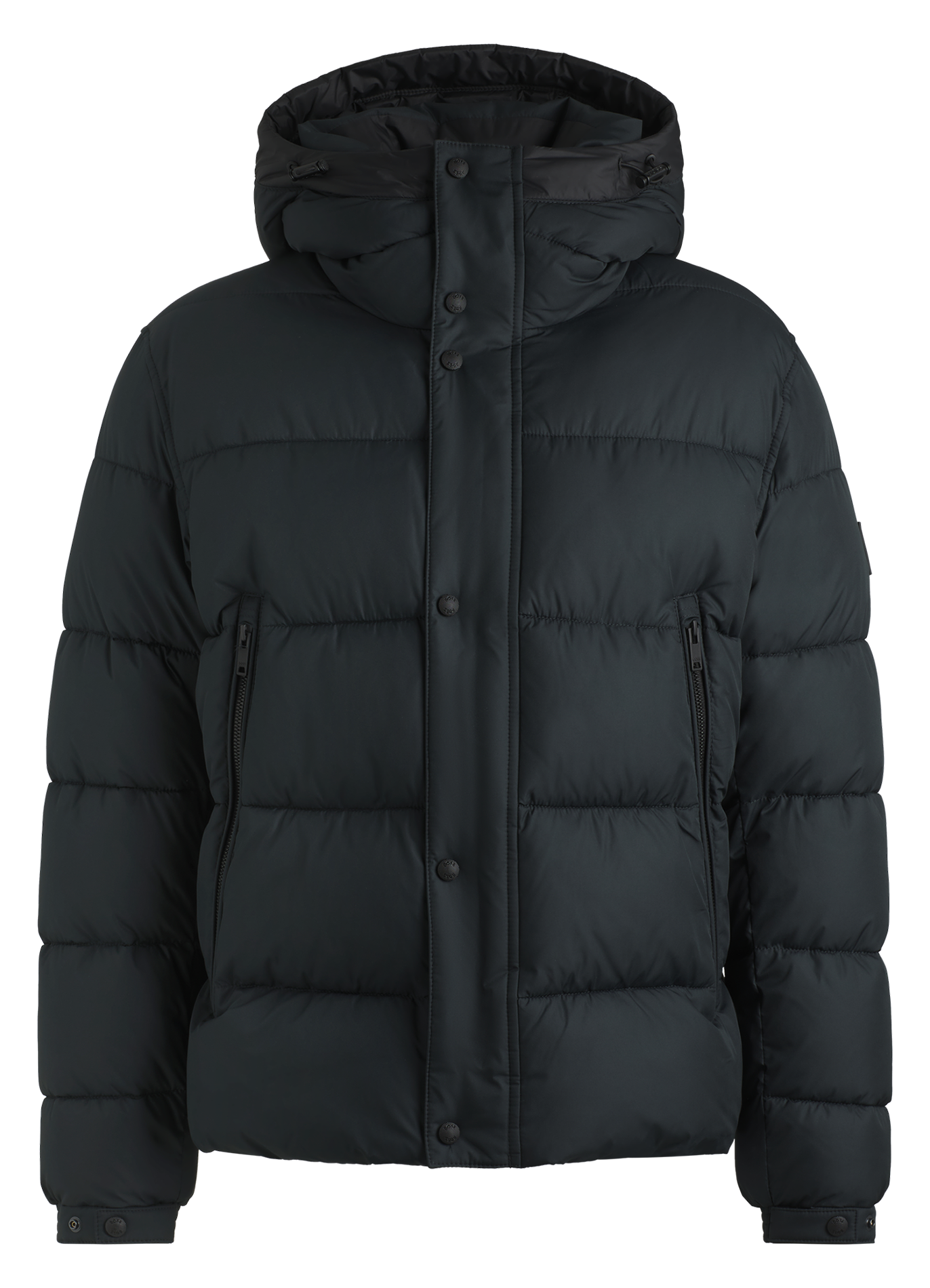 Quilted hooded straight fit puffer jacket BOSS Black