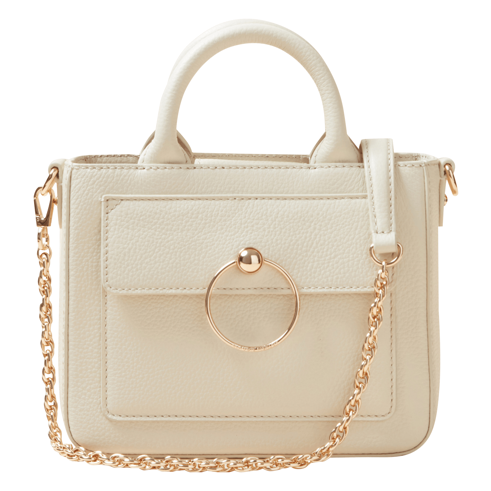 Schoudertas van generfd leer met ketting CLAUDIE PIERLOT