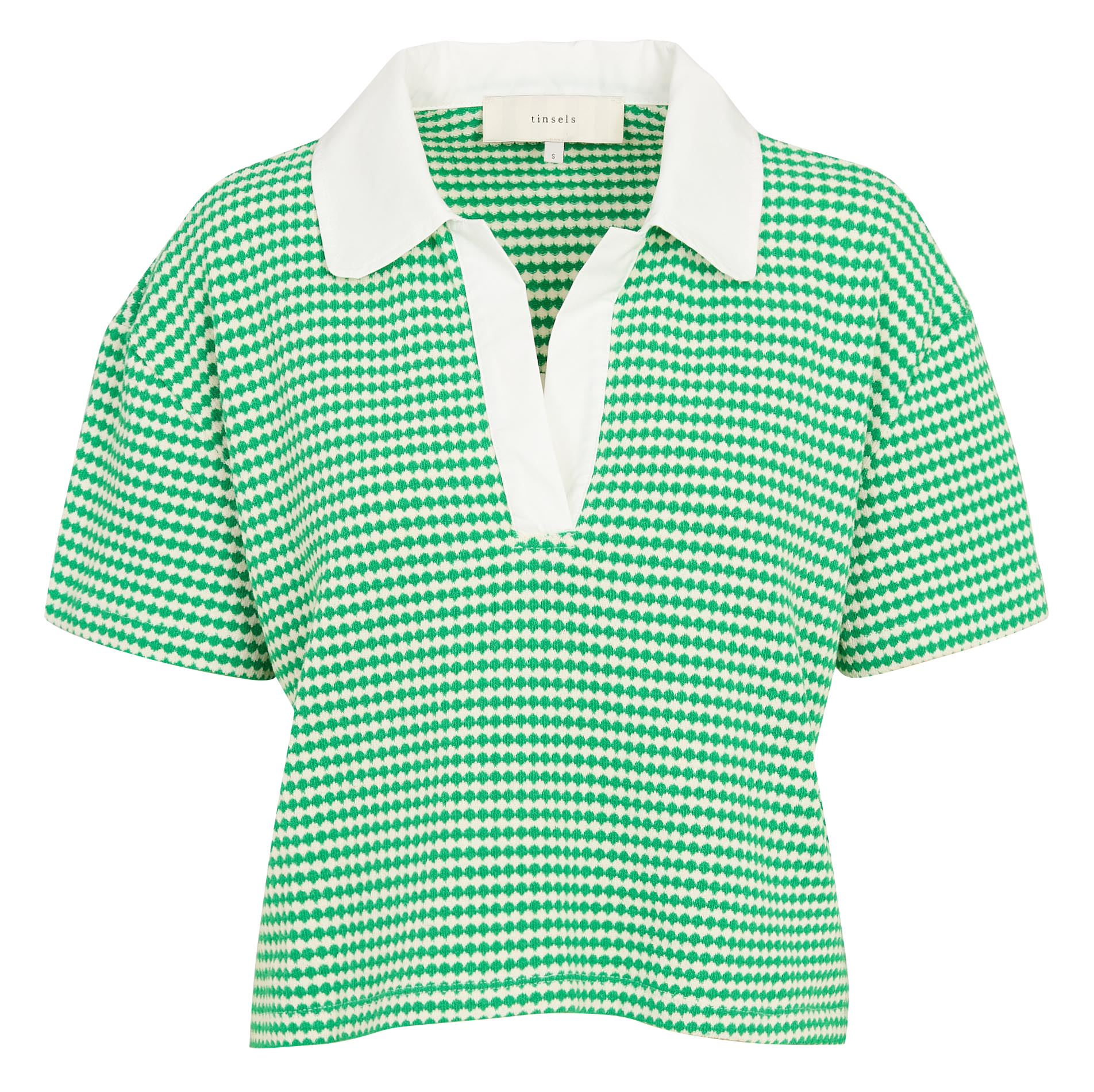 Oversized classic collar top TINSELS Green