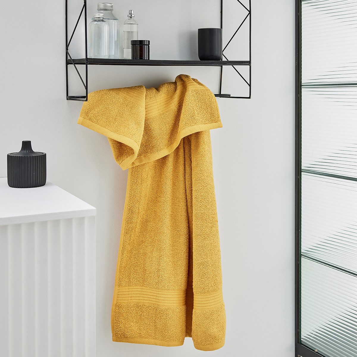 Plain cotton bath towel TODAY LINGE DE MAISON Yellow