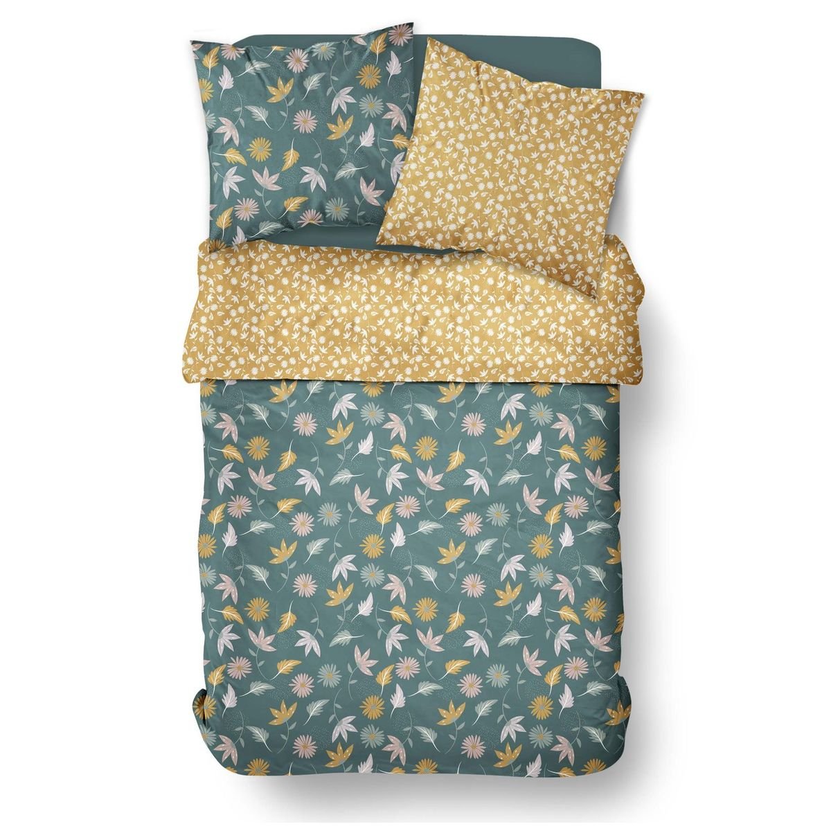 Printed cotton bed set TODAY LINGE DE MAISON Yellow