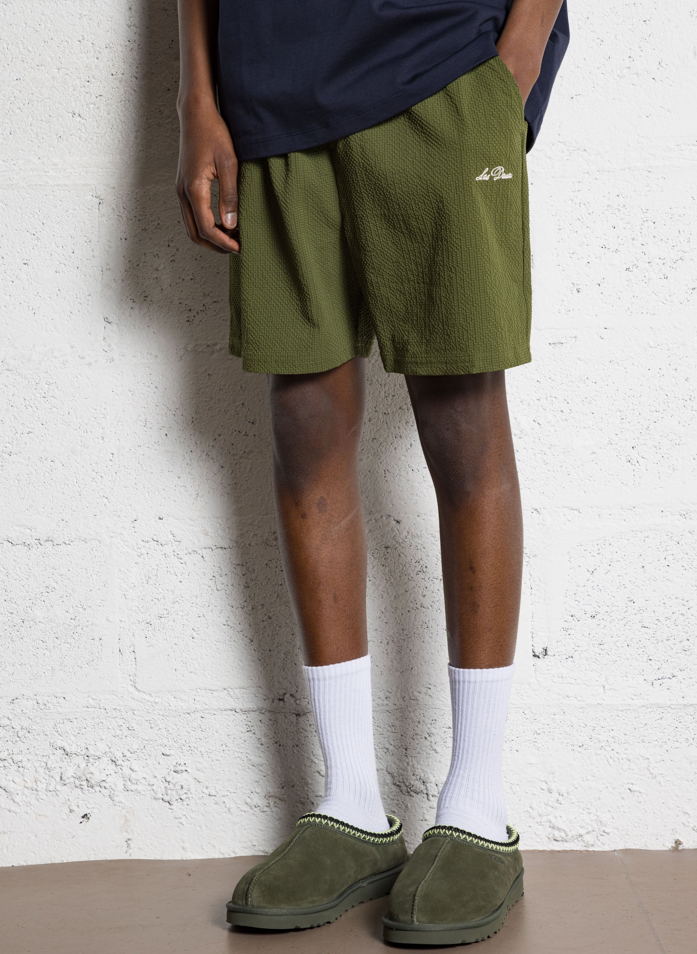 Textured swim shorts LES DEUX Green