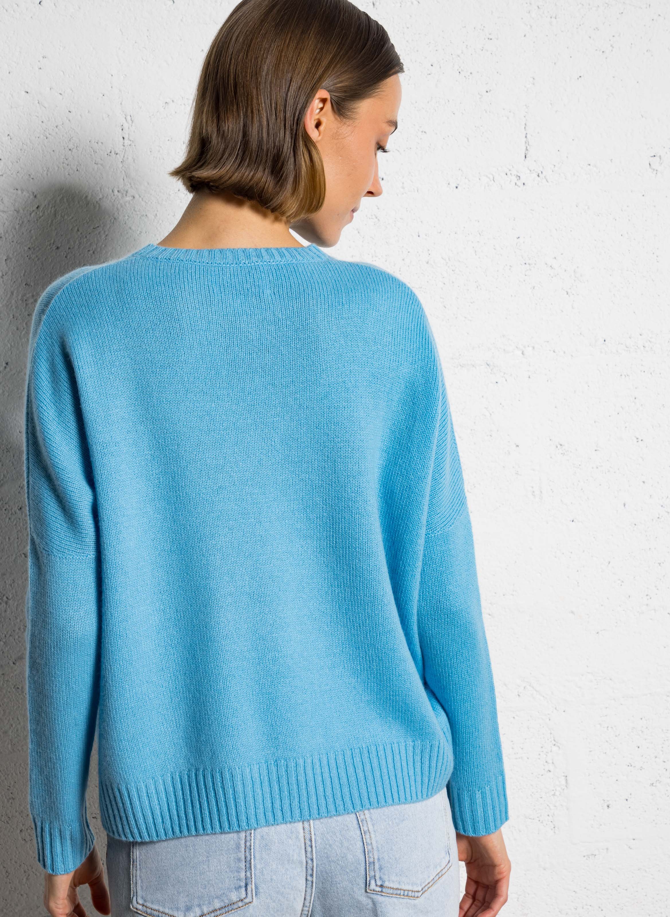 Cashmere round-neck sweater KUJTEN Blue