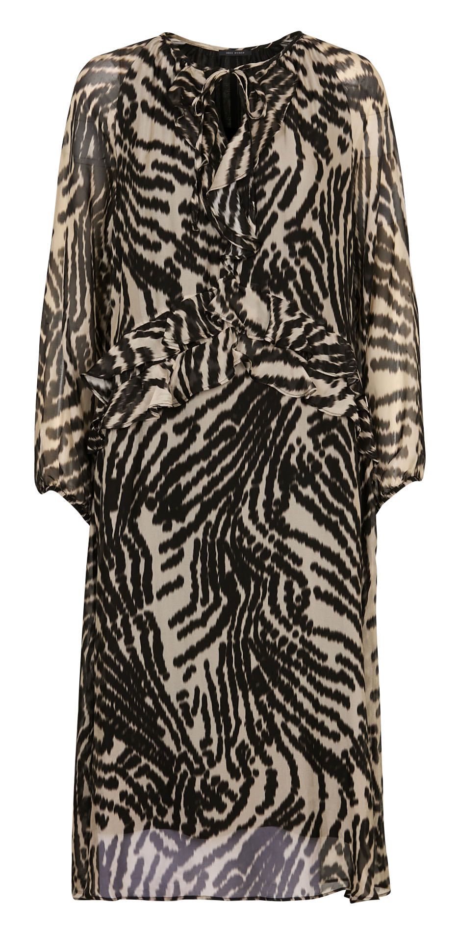 Printed v-neck midi dress IKKS Black