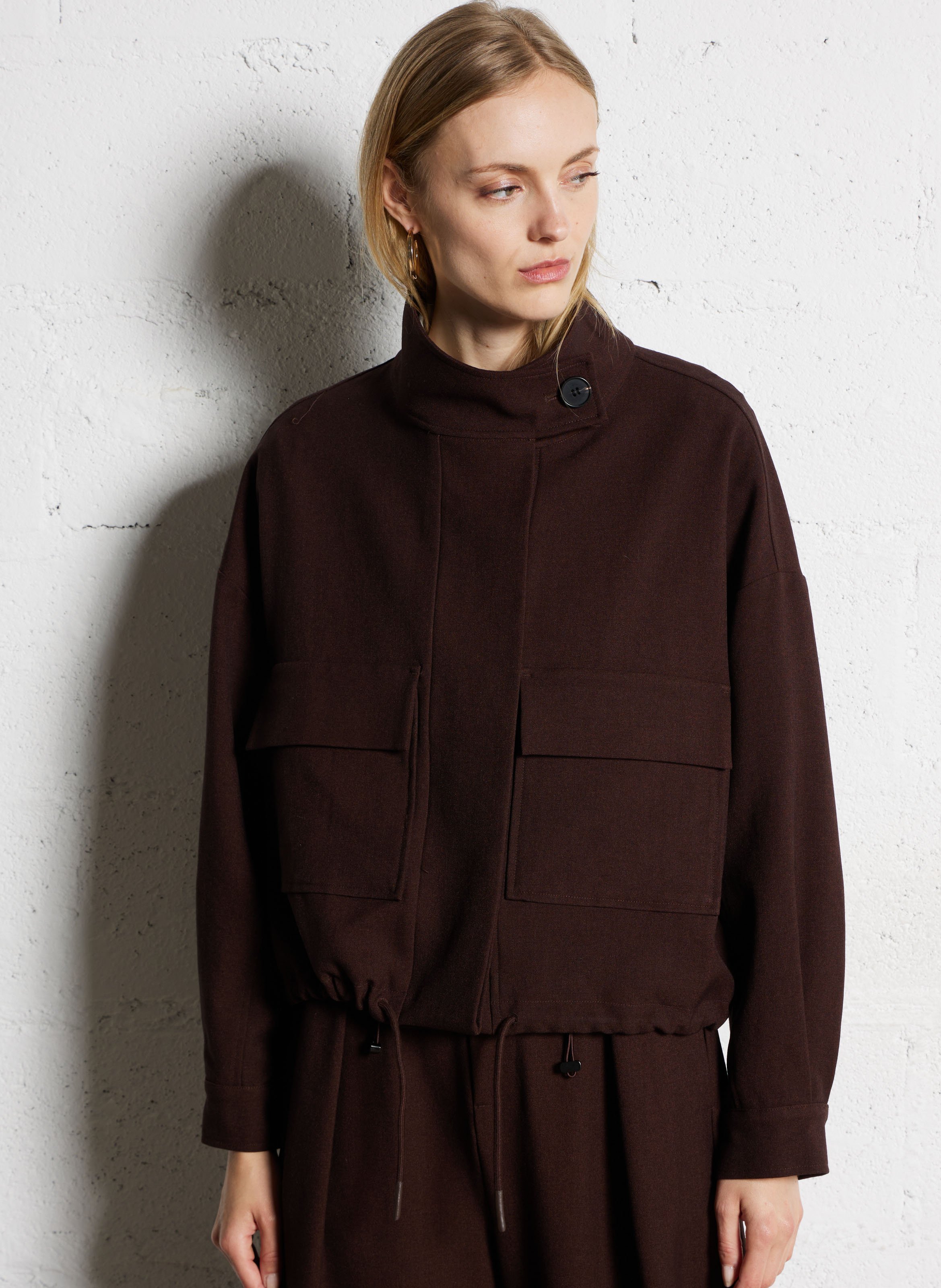 Veste oversize col montant SUNCOO Marron