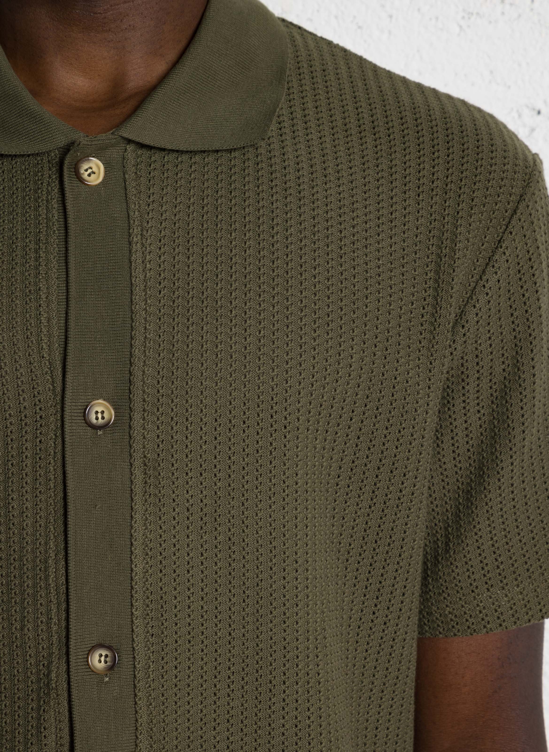 Gerade geschnittenes Poloshirt aus Bio-Baumwolle LES DEUX Khaki