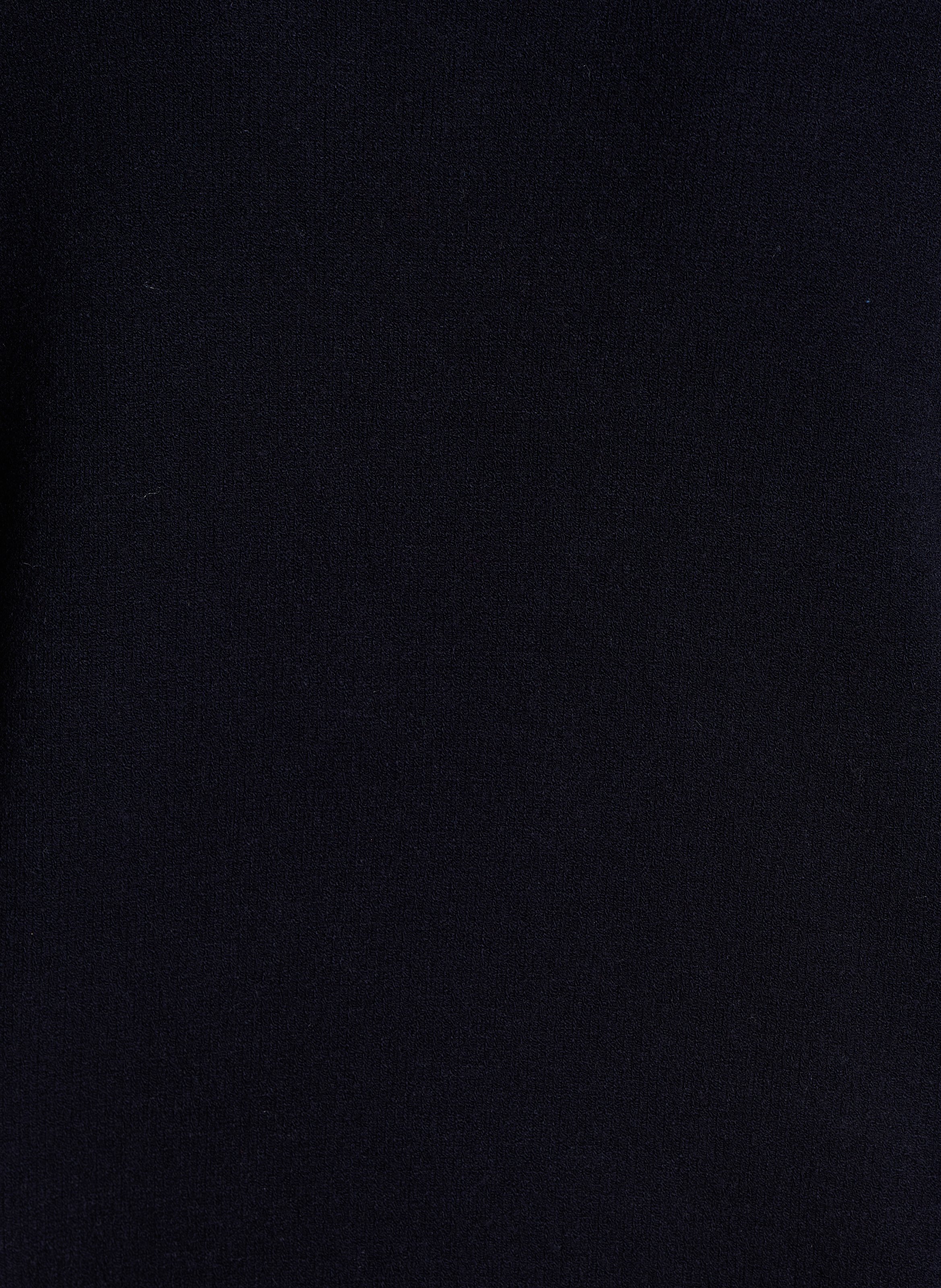 Weiter Strick-Mix-Pullover mit V-Ausschnitt LA FEE MARABOUTEE Schwarz