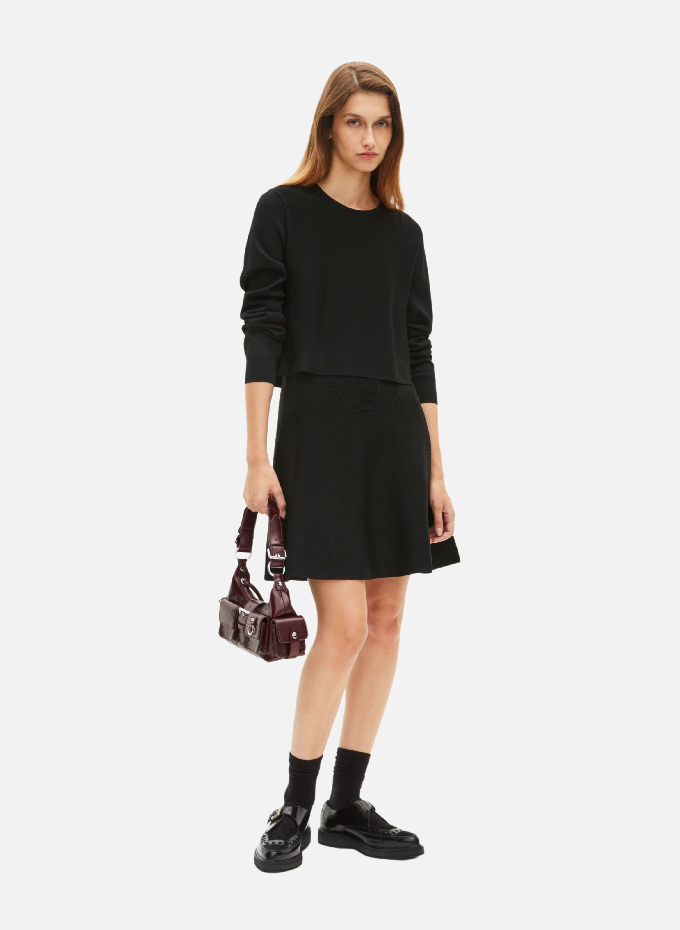 Robe courte trompe l'oeil en maille THE KOOPLES Noir