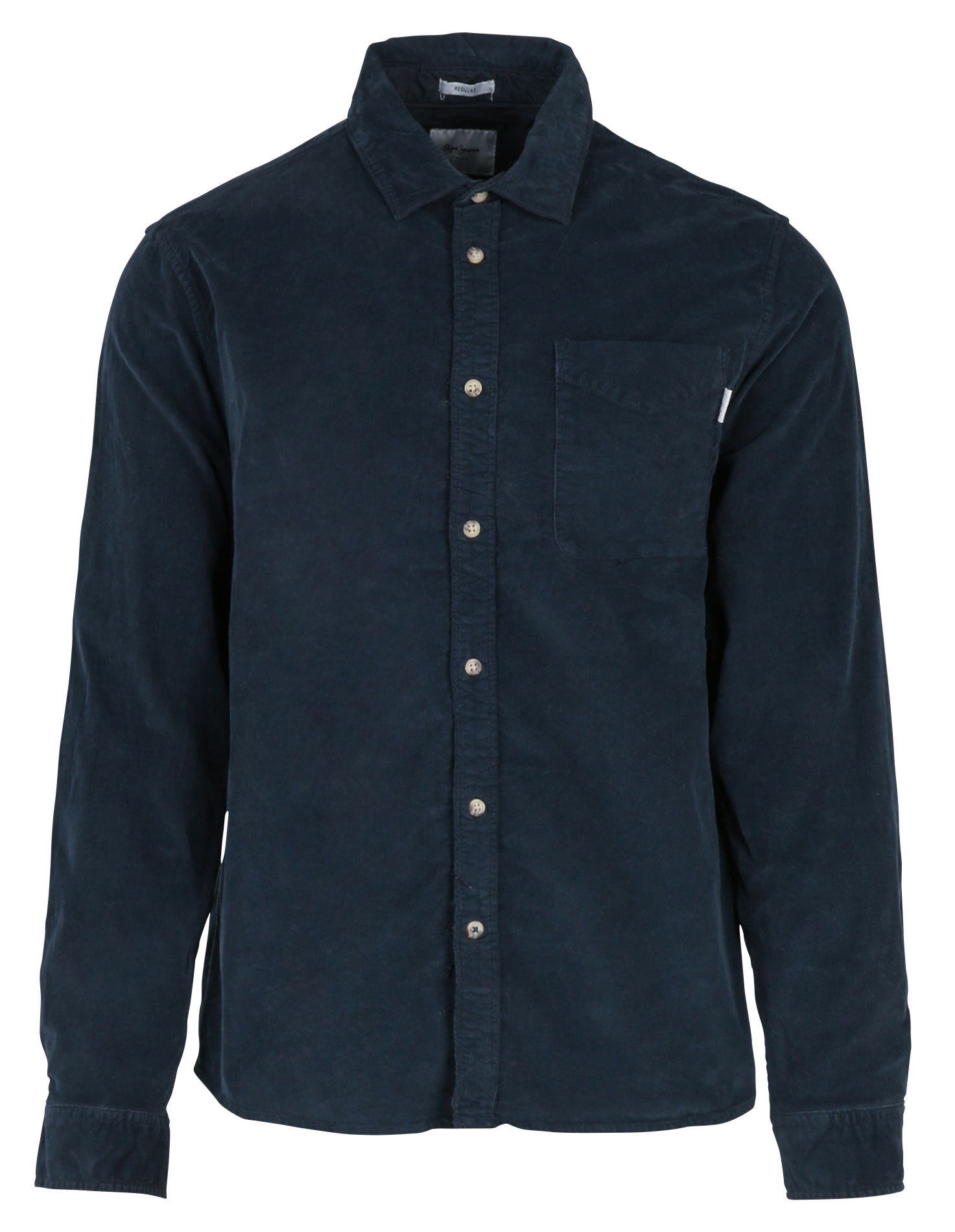 Straight-cut cotton-blend shirt with classic collar PEPE JEANS Blue