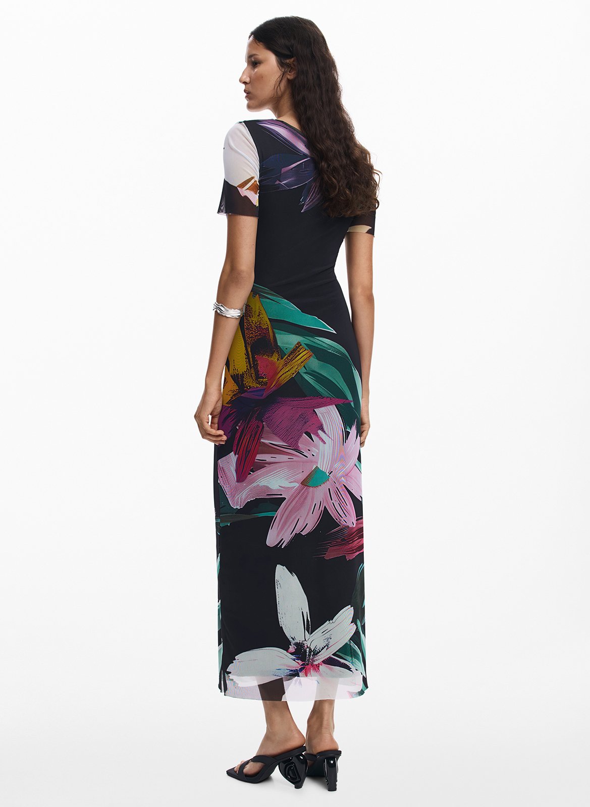 Robe longue droite imprimée DESIGUAL Noir