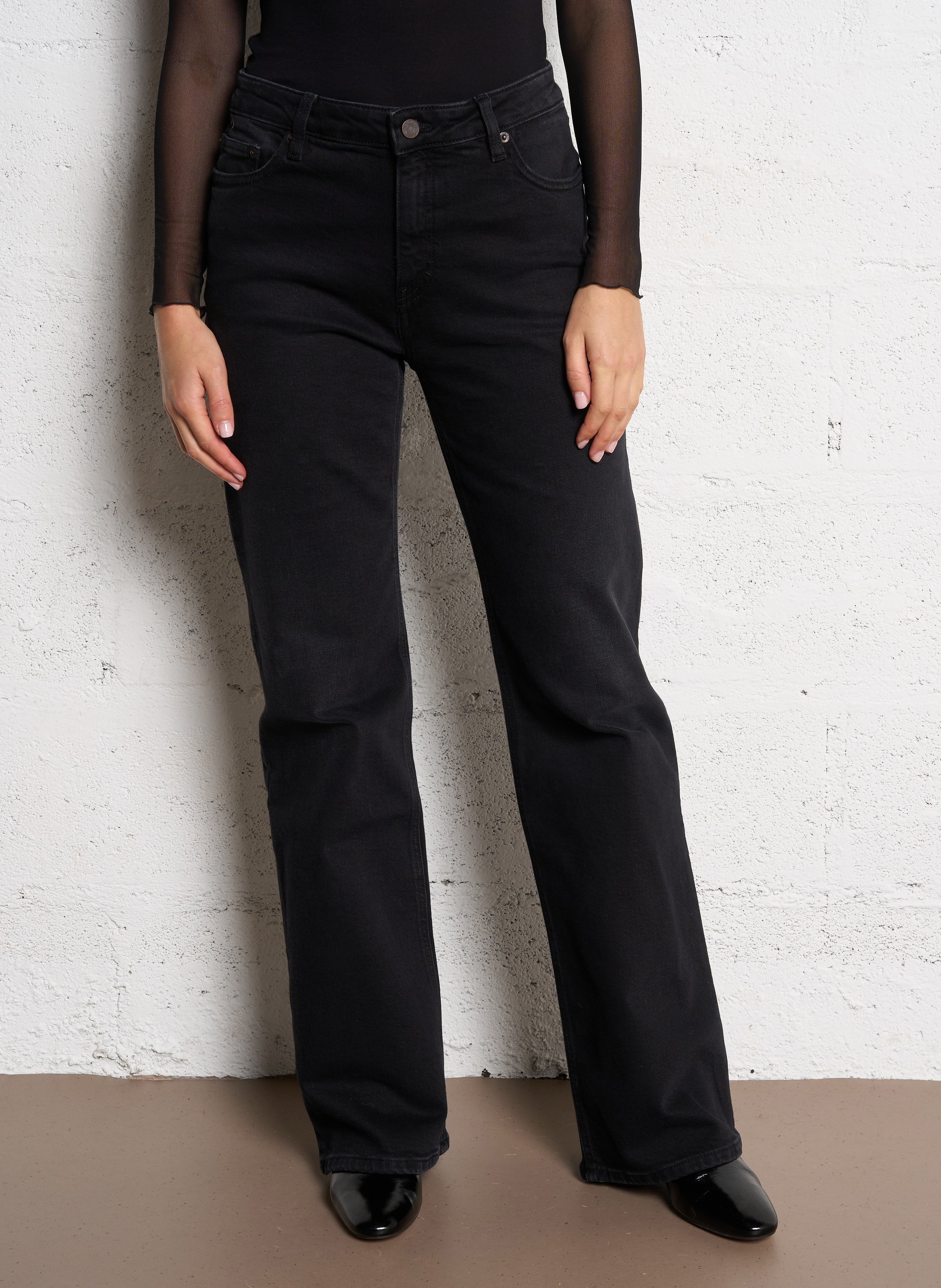 Jean droit en coton mélangé LAB DIP Noir