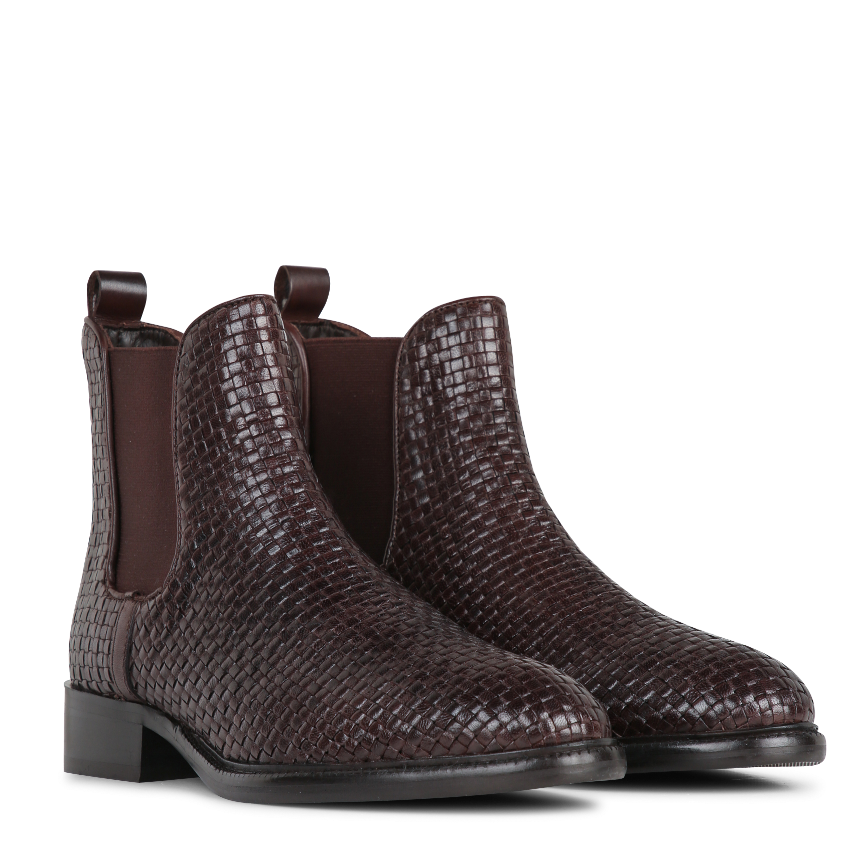 Bottines en cuir tressées JB MARTIN Marron