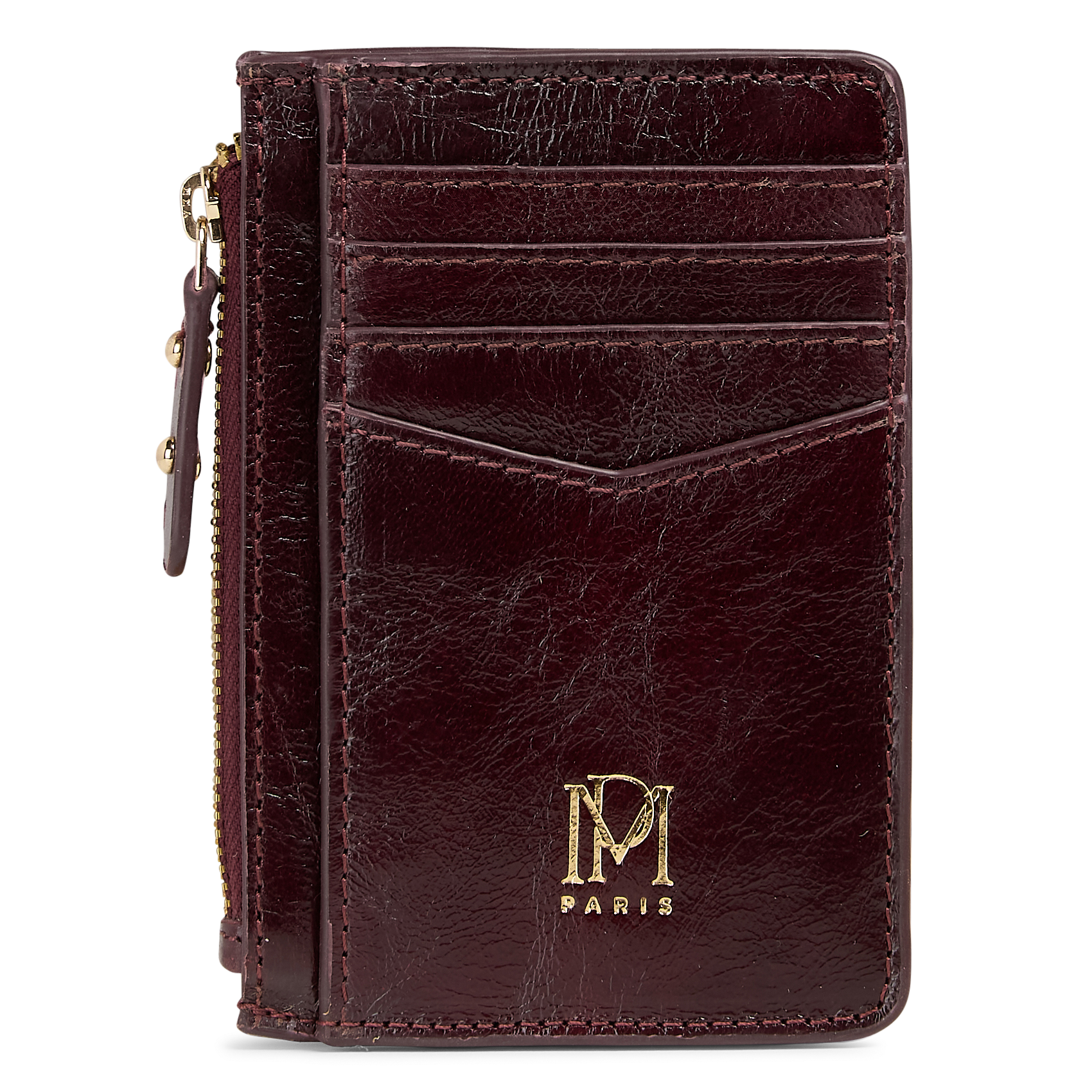 Printed leather card holder PETITE MENDIGOTE