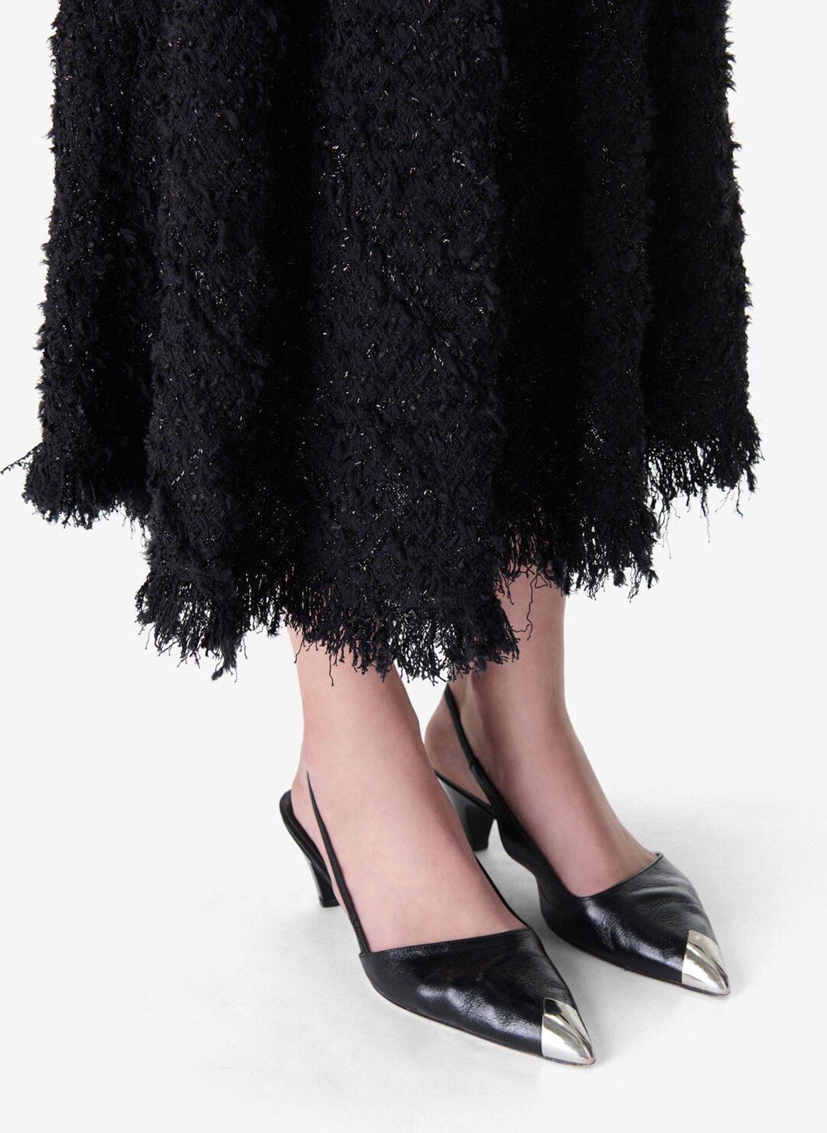 Jupe midi en tweed IRO Noir