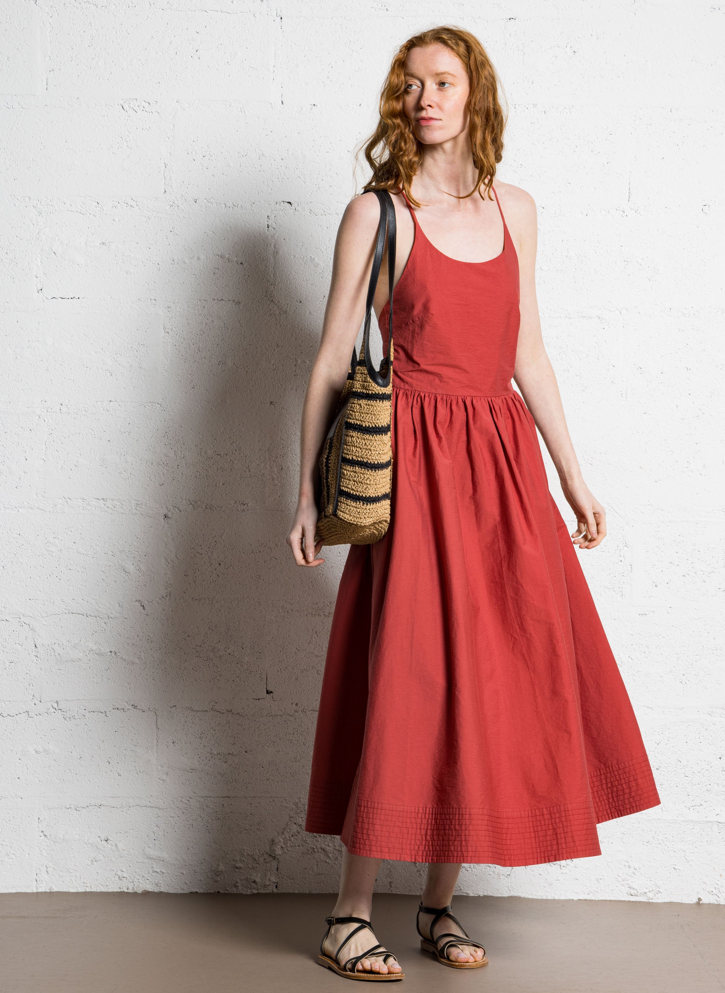 Kleid aus Baumwoll-Mix mit Rundhalsausschnitt SUNCOO Braun