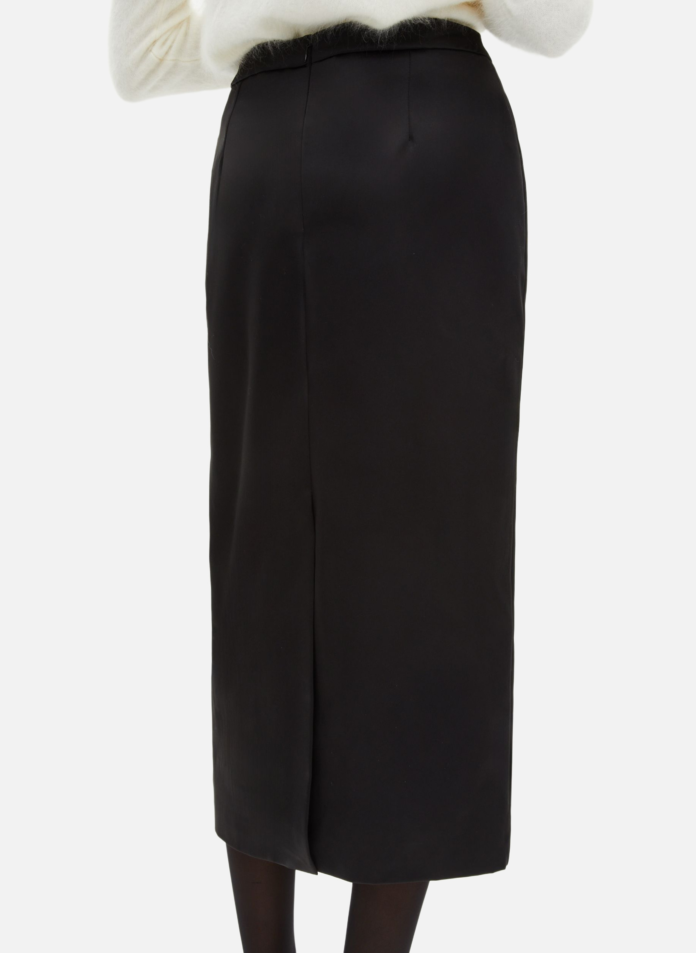 Long satin pencil skirt THE KOOPLES Black