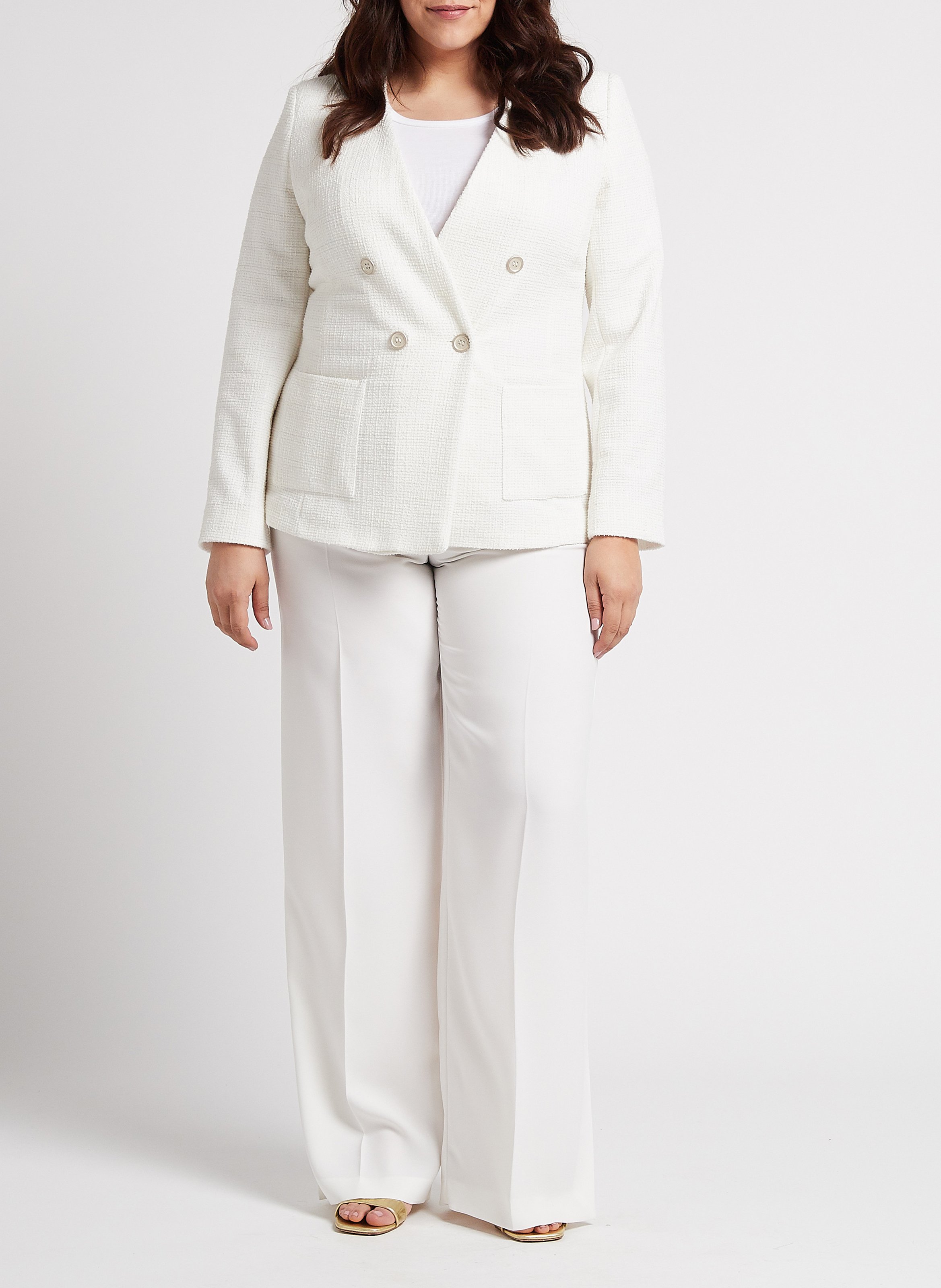 Pantalon fluide avec fentes  PERSONA by Marina Rinaldi Blanc