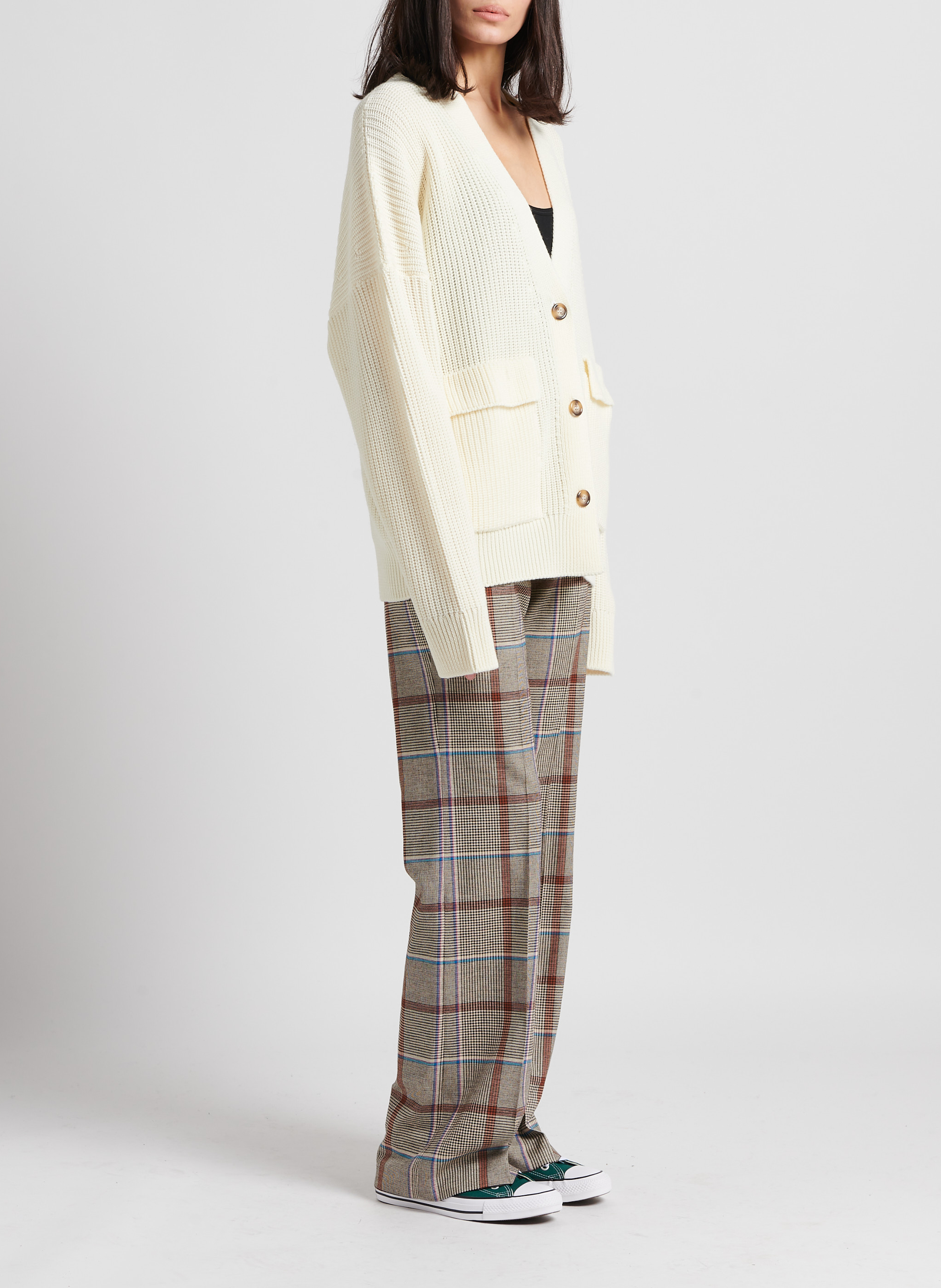 Wollstrickjacke mit V-Ausschnitt BELLEPIECE Beige