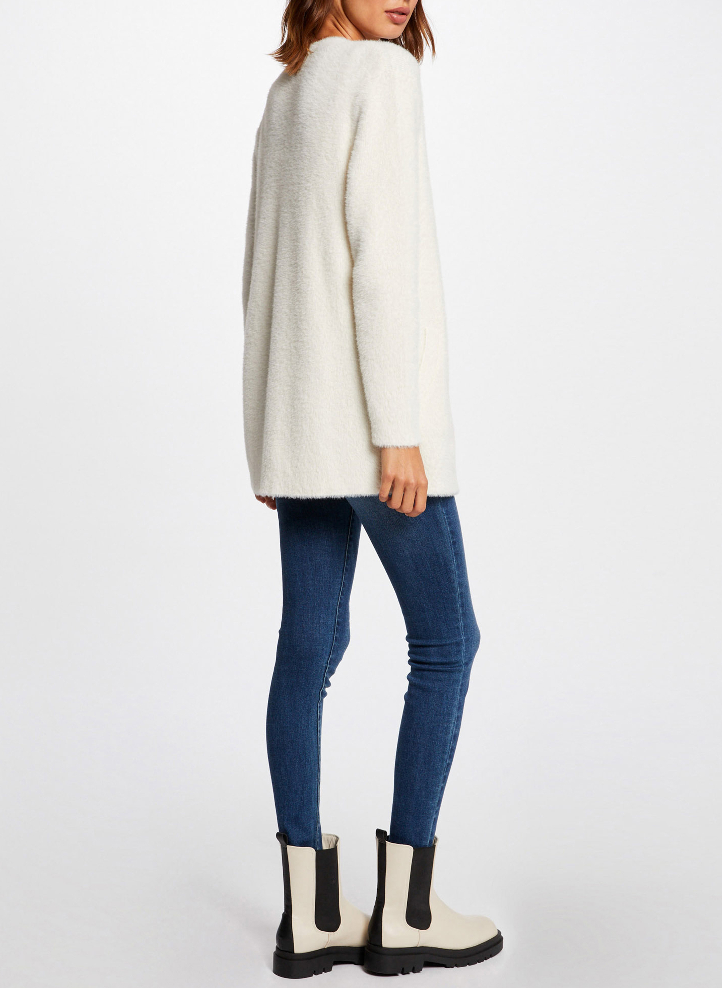 Gilet long en fausse fourrure MORGAN Beige