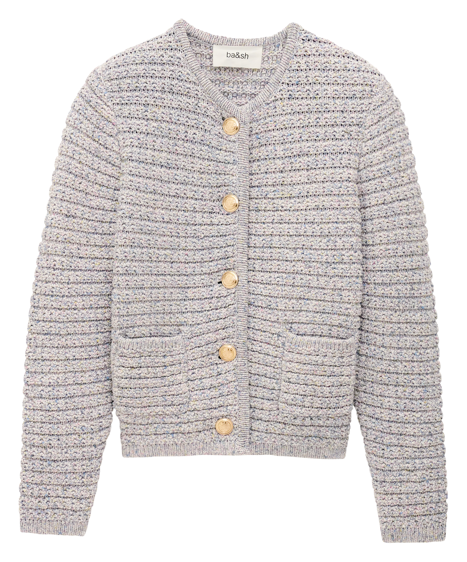Cardigan col rond en coton mélangé BA&SH Multicolore