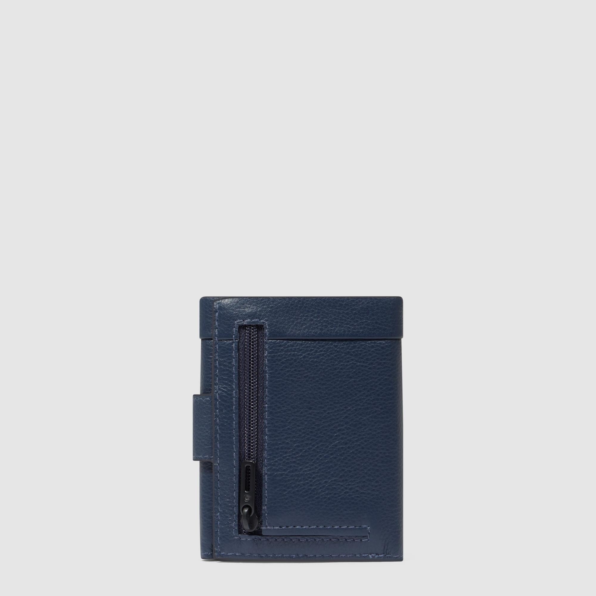 Men's pocket wallet with coin pocket PIQUADRO Blue
