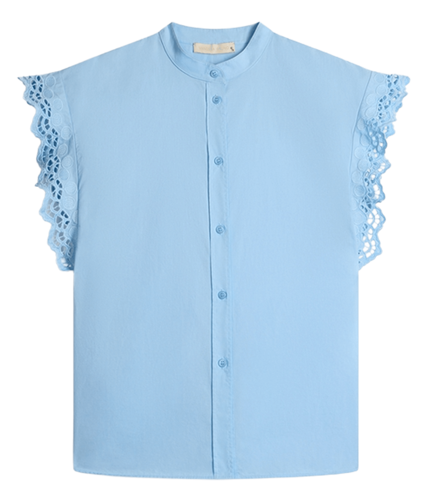 Straight cotton round-neck blouse VANESSA BRUNO Blue