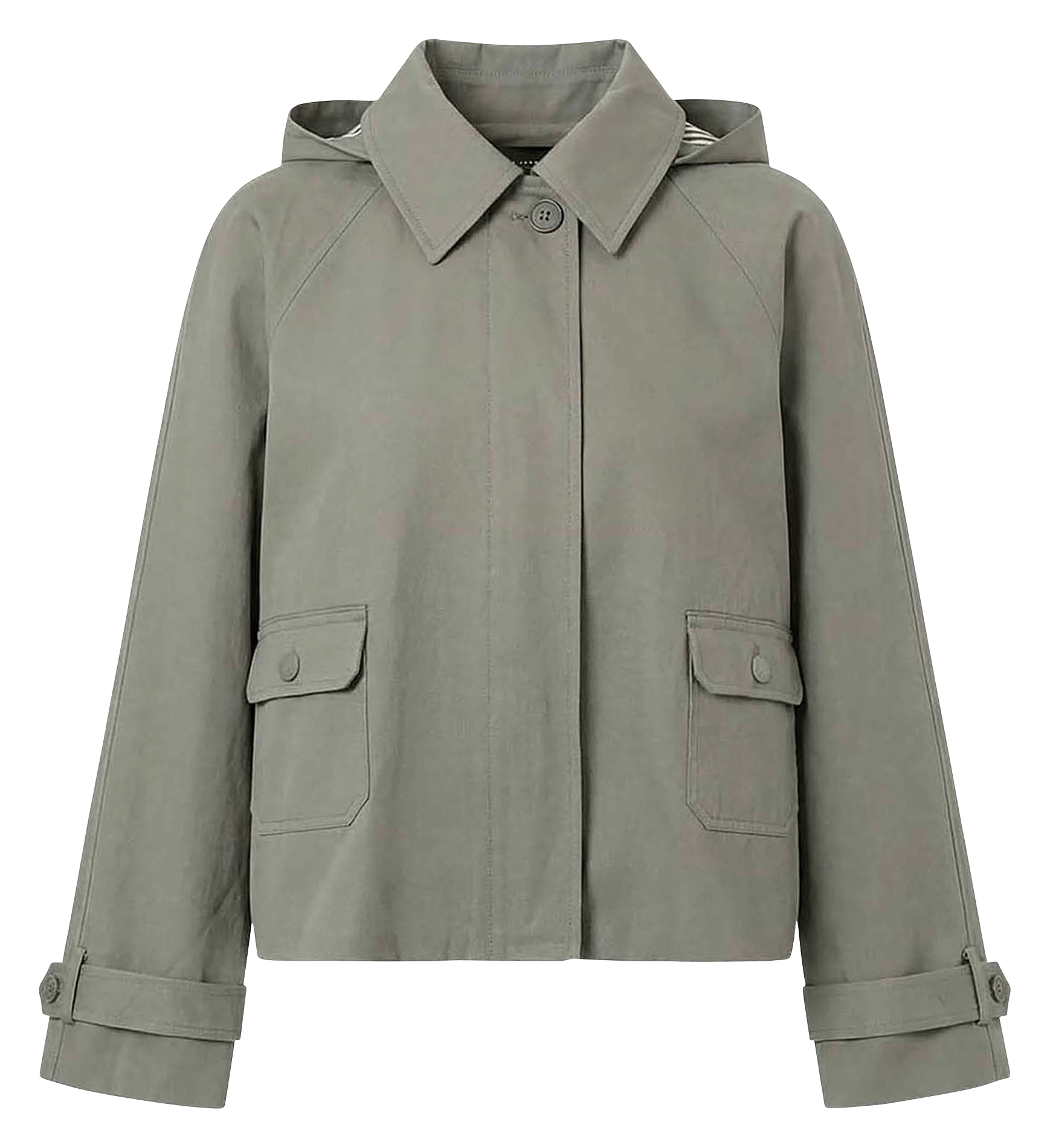 Short oversized plain buttoned trench coat TARA JARMON Green