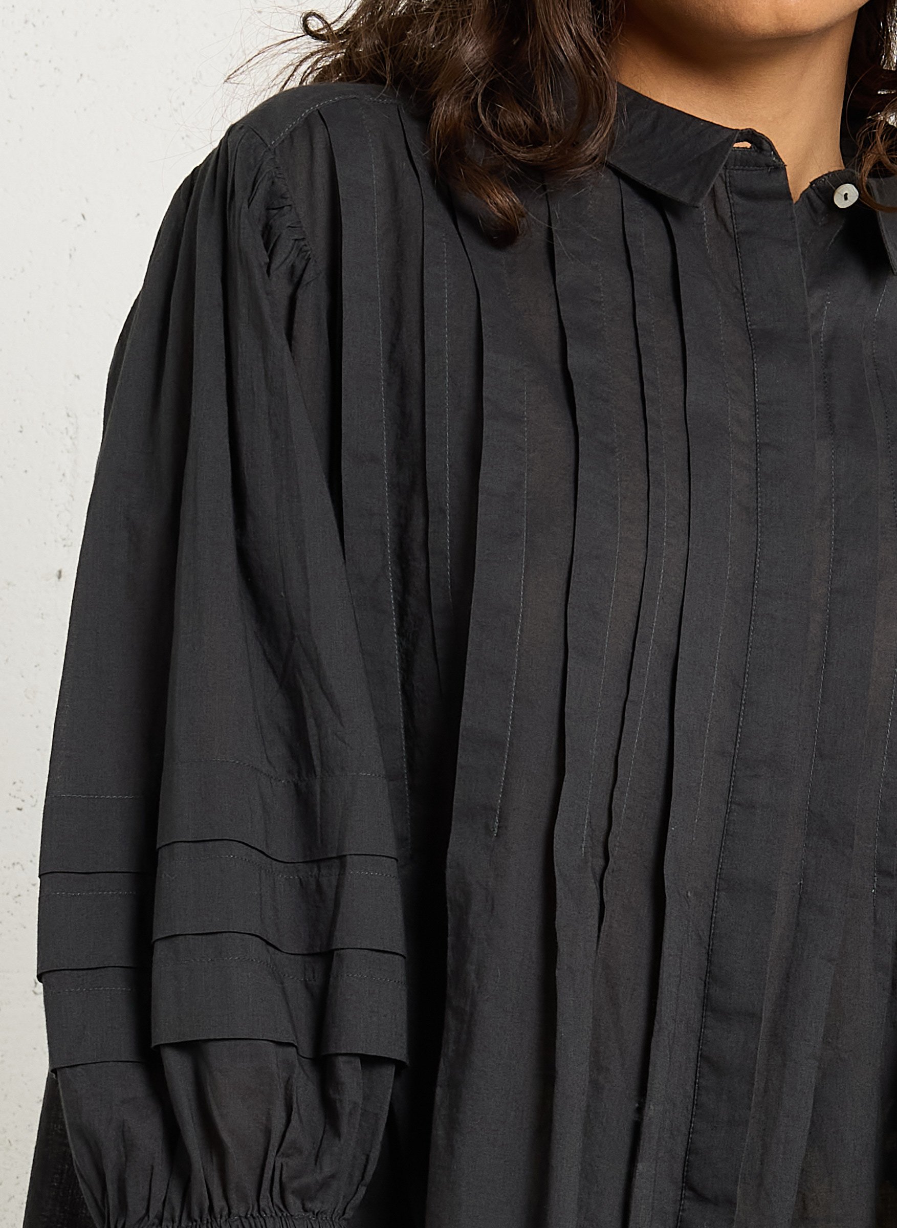 Chemise col classique en coton bio LEON & HARPER Gris