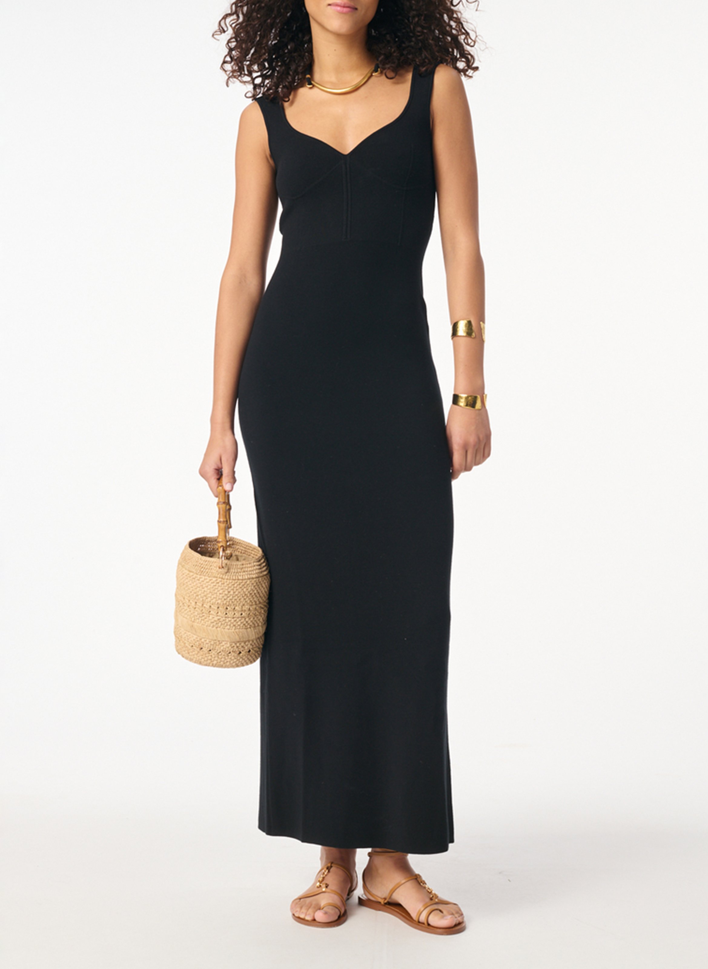 Robe longue col V VANESSA BRUNO Noir