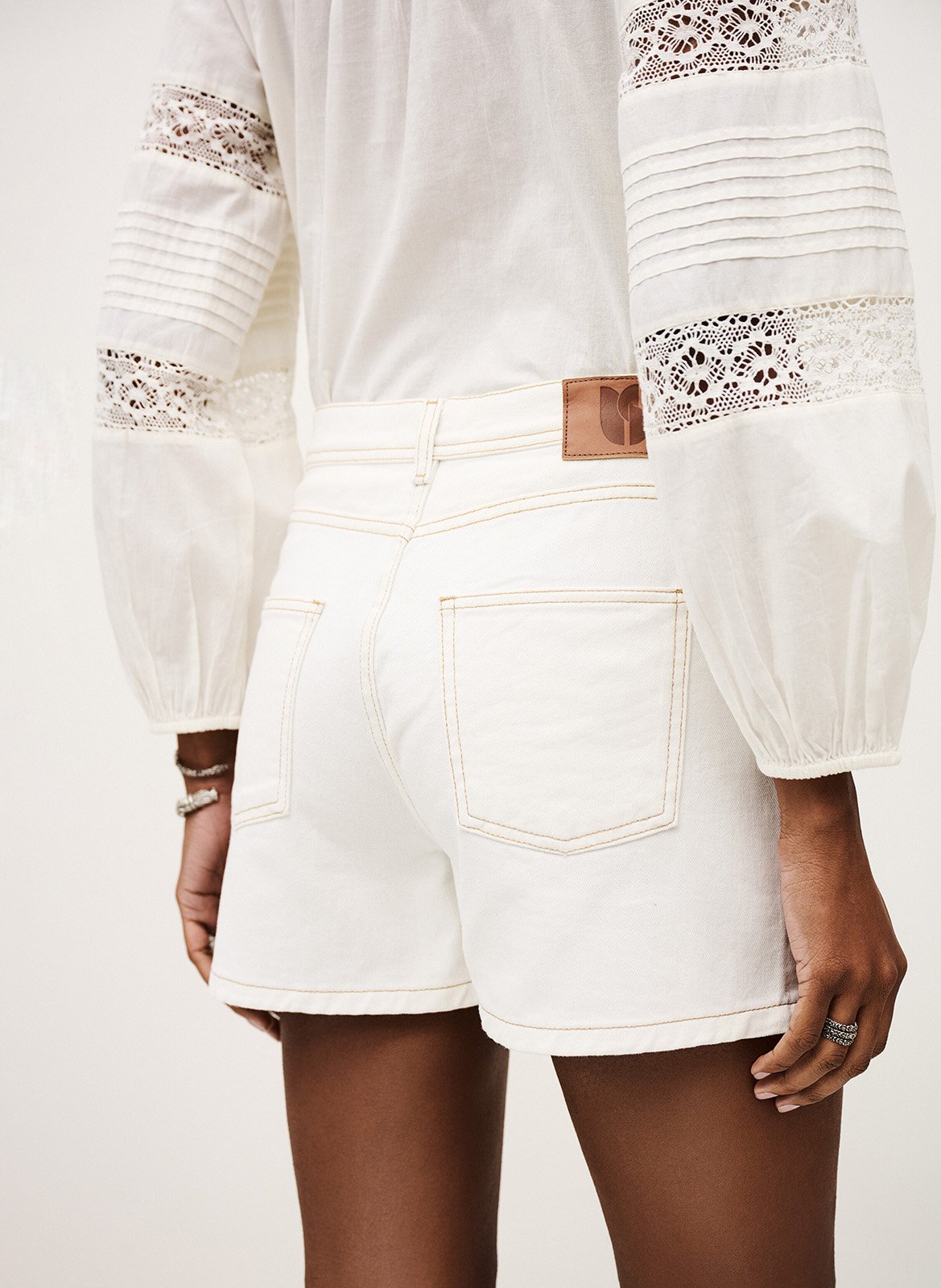 Short droit en coton BA&SH Beige
