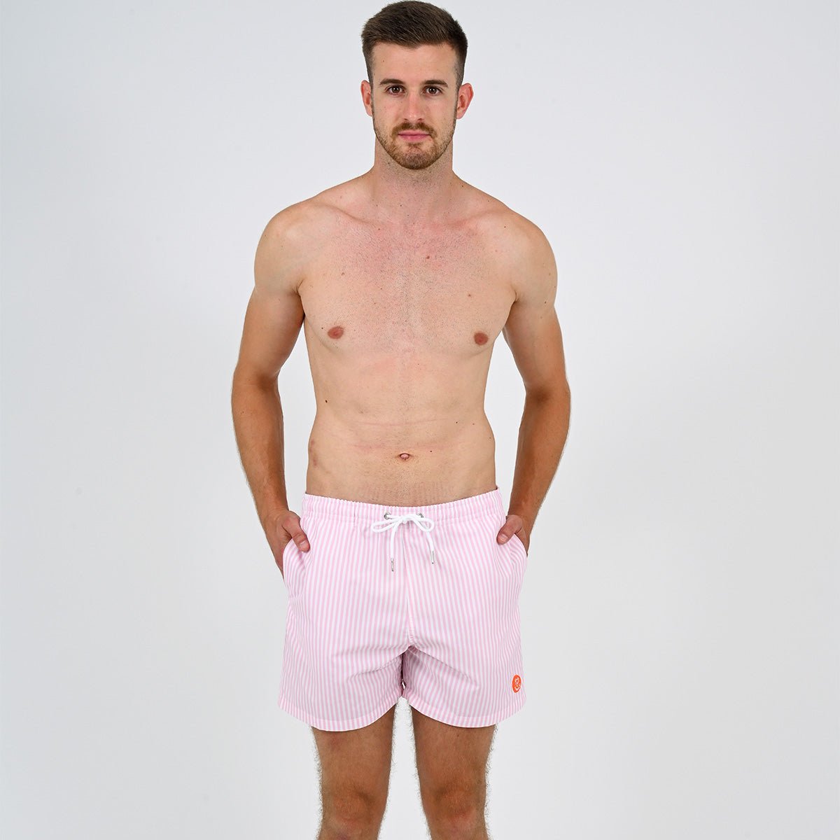 Striped solar swim shorts VENDREDI SWIMWEAR Pink