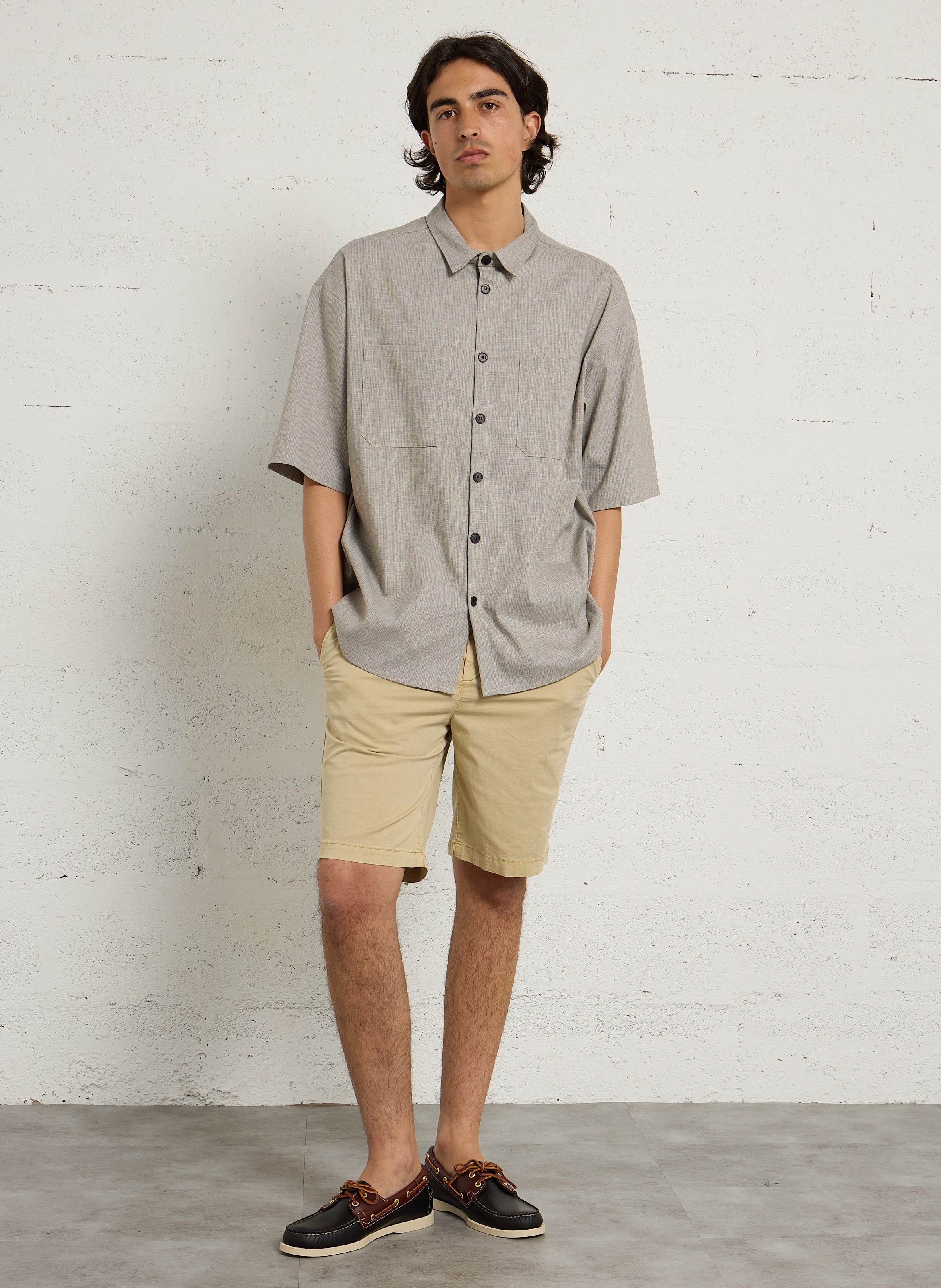 Blouse met korte mouwen en print IMPERIAL Grijs