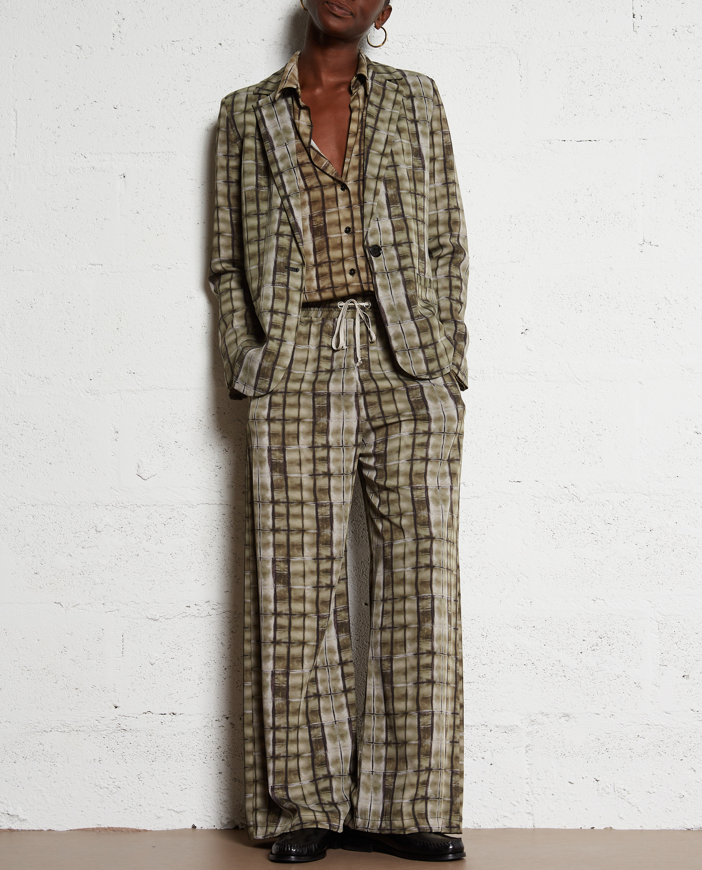 Blazer mit geradem Reverskragen und Muster PLEASE Grun