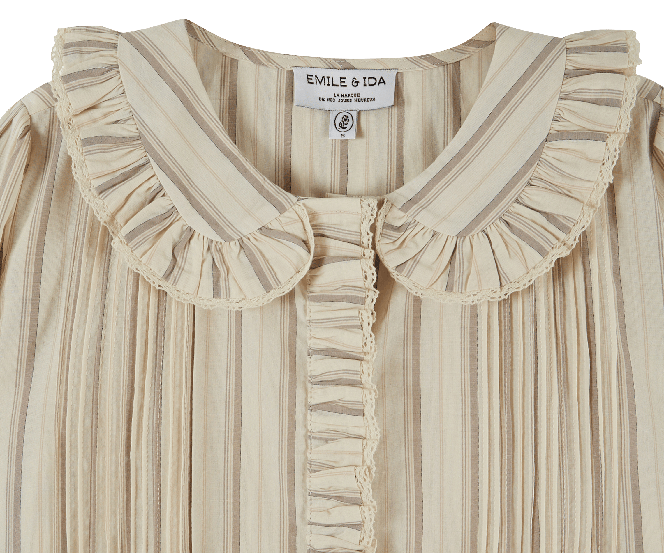 Blouse col rond en coton EMILE ET IDA Beige