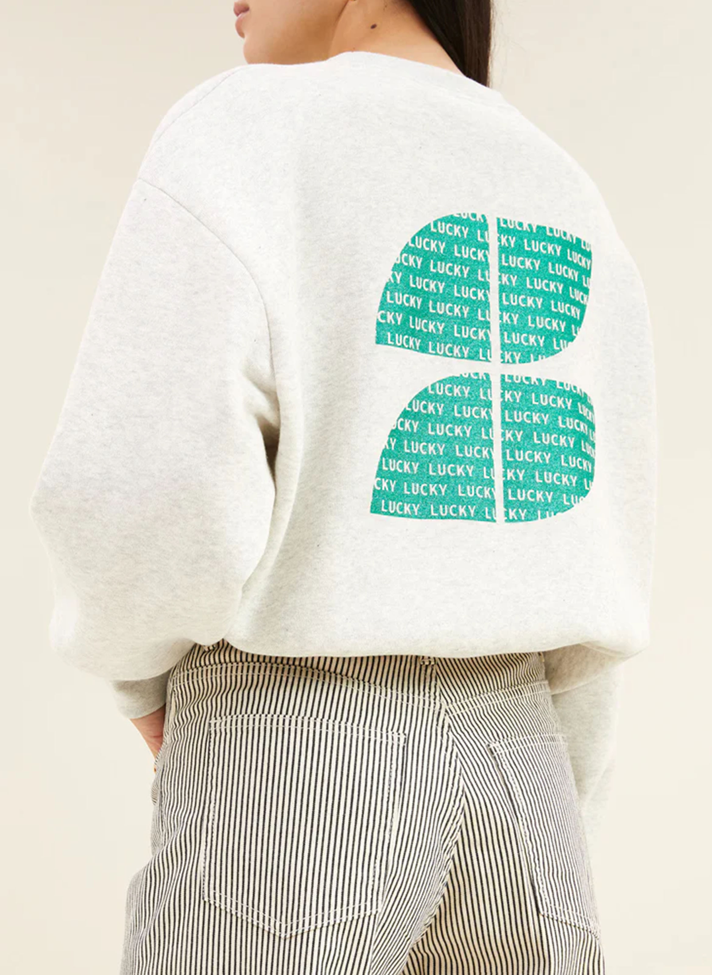 Oversized cotton-blend sweatshirt with round neck BY BAR Grey