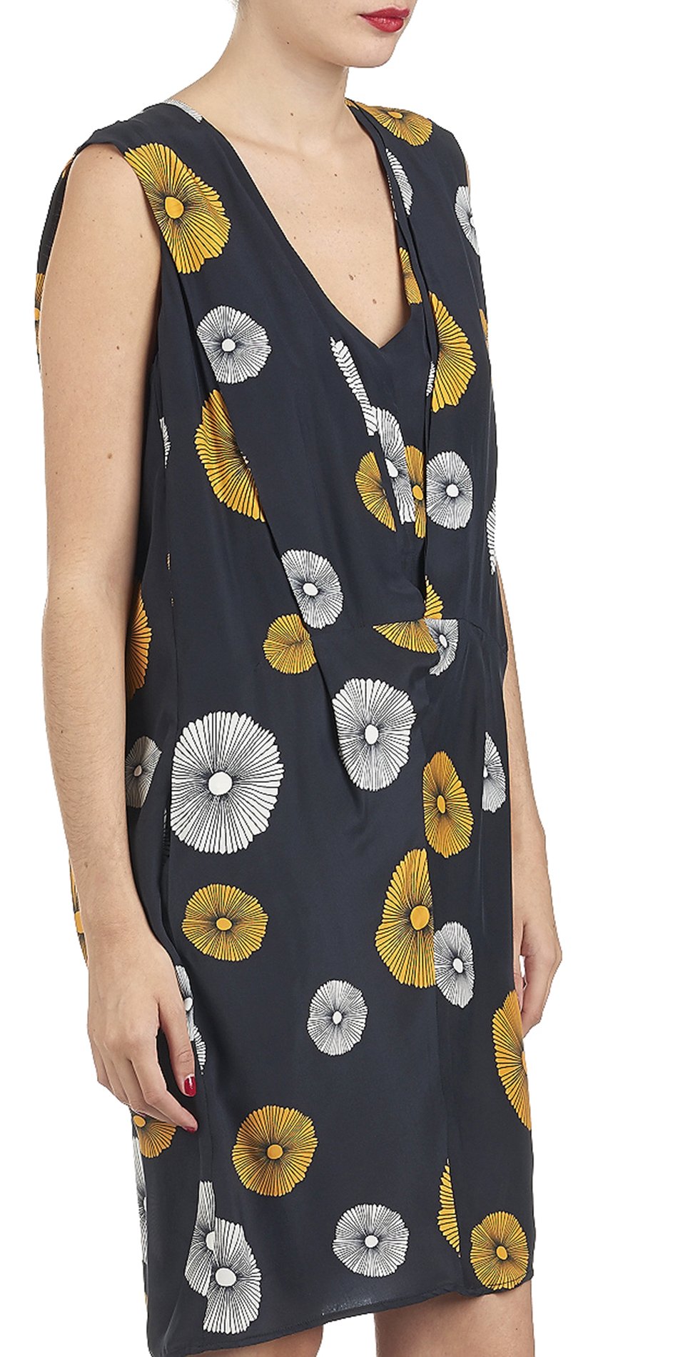 Printed silk dress ATTIC AND BARN Orange