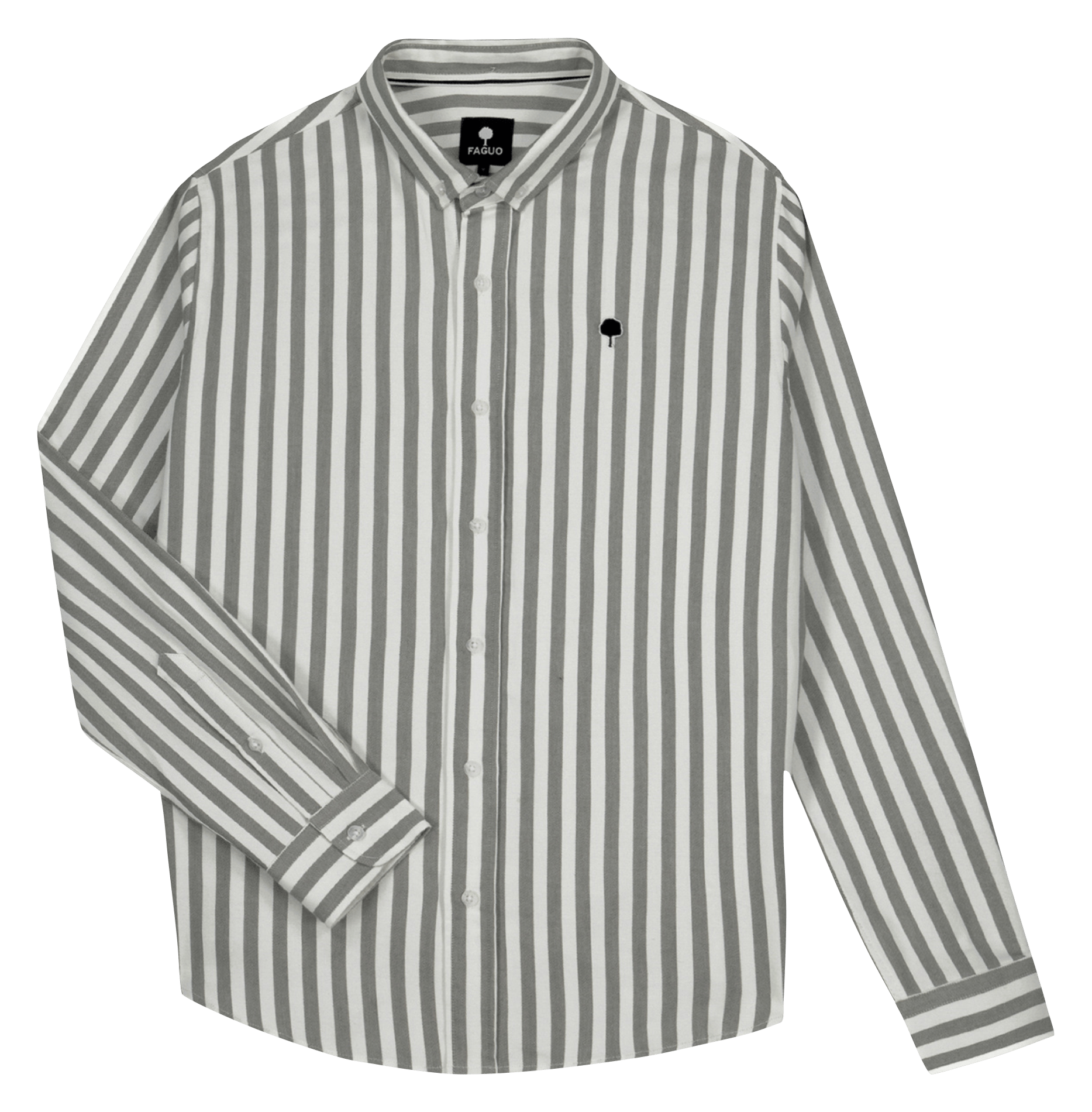 Chemise col classique en coton FAGUO Kaki