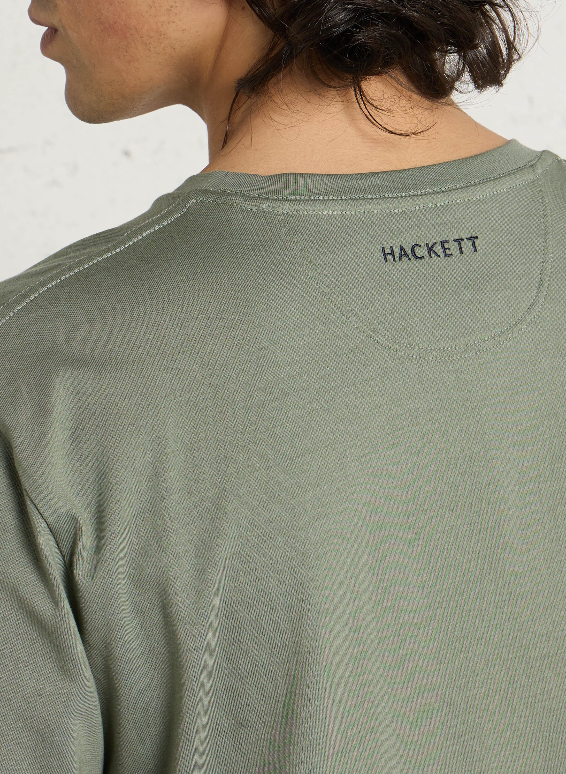 Tee-shirt col rond en coton HACKETT Vert